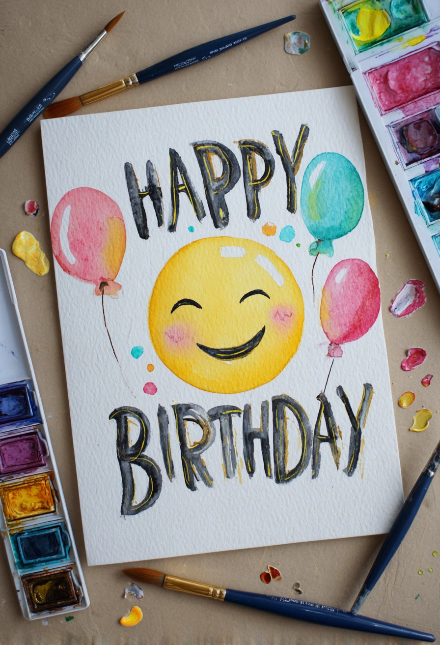 Smiley Balloon Birthday Vibes