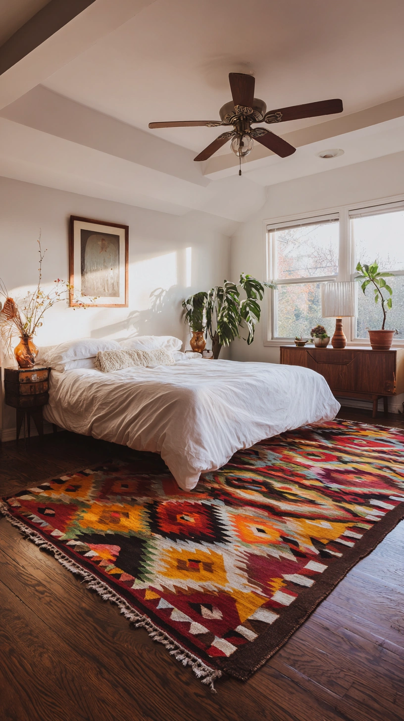 Boho-Chic Bedroom with Bold Accents