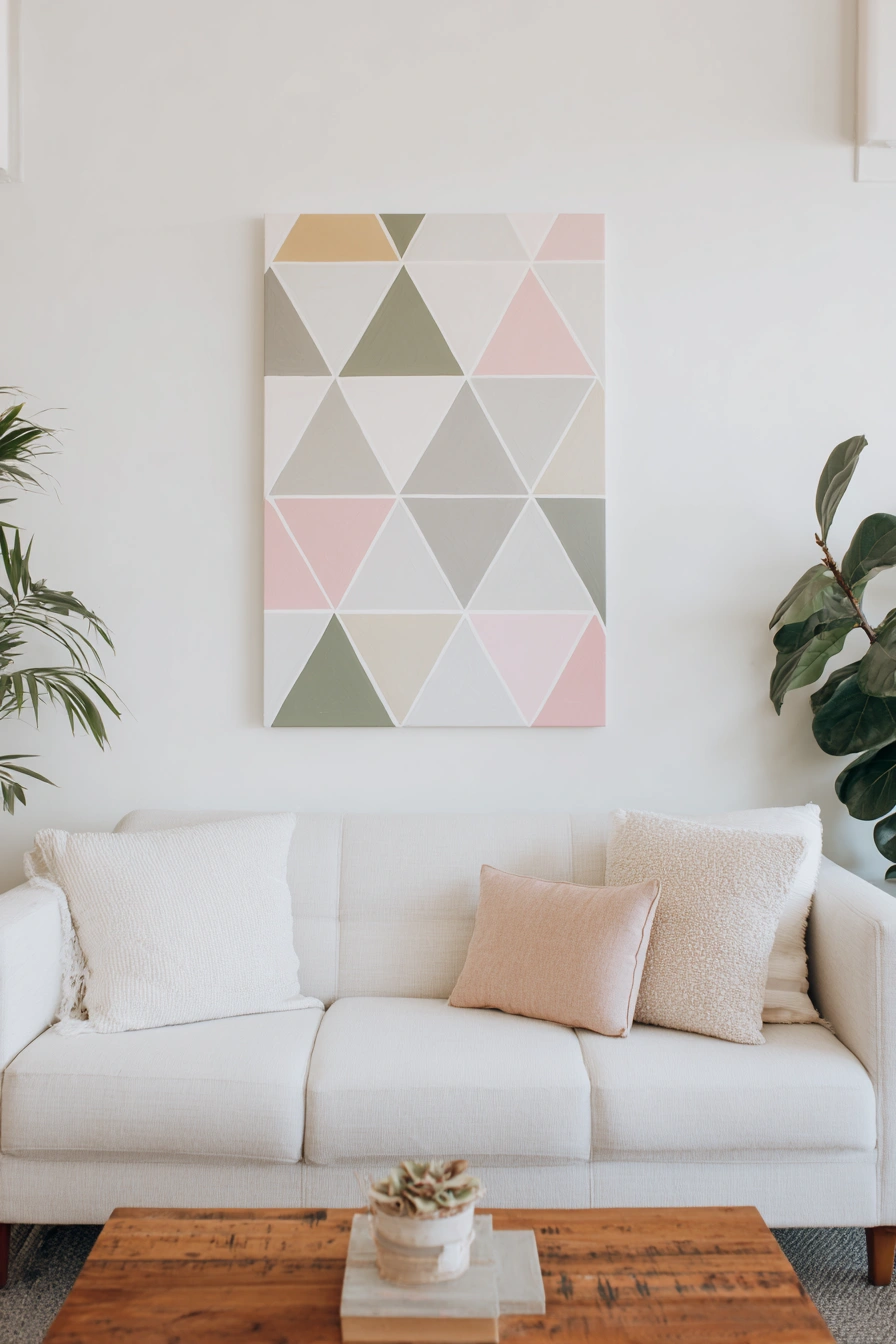 Pastel Geometric Wall Accent