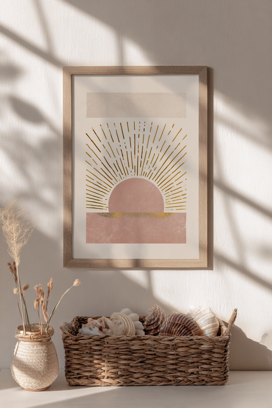 Golden Sunrise Minimalist Print