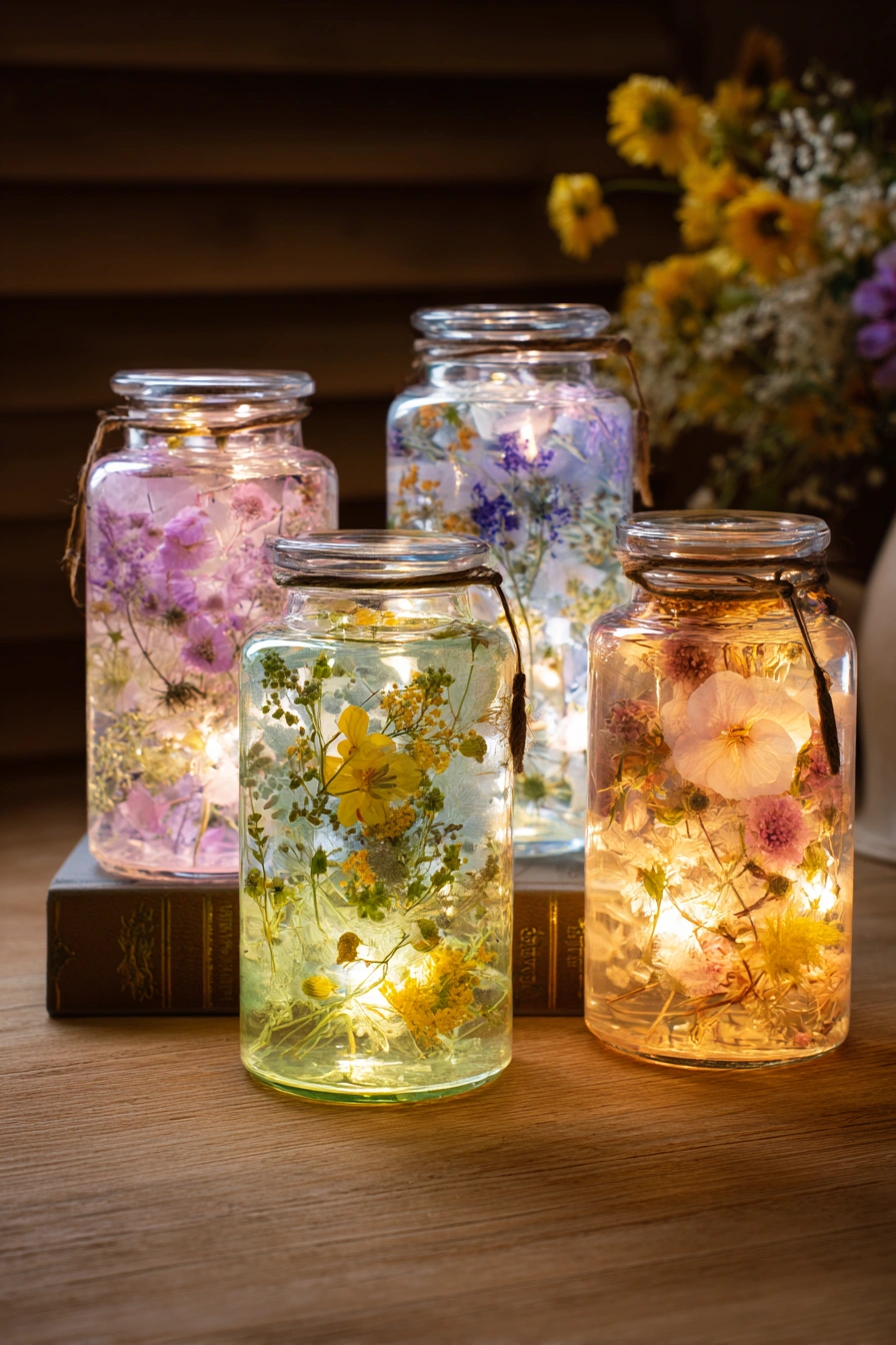 Glowing Floral Fairy Jar Lights