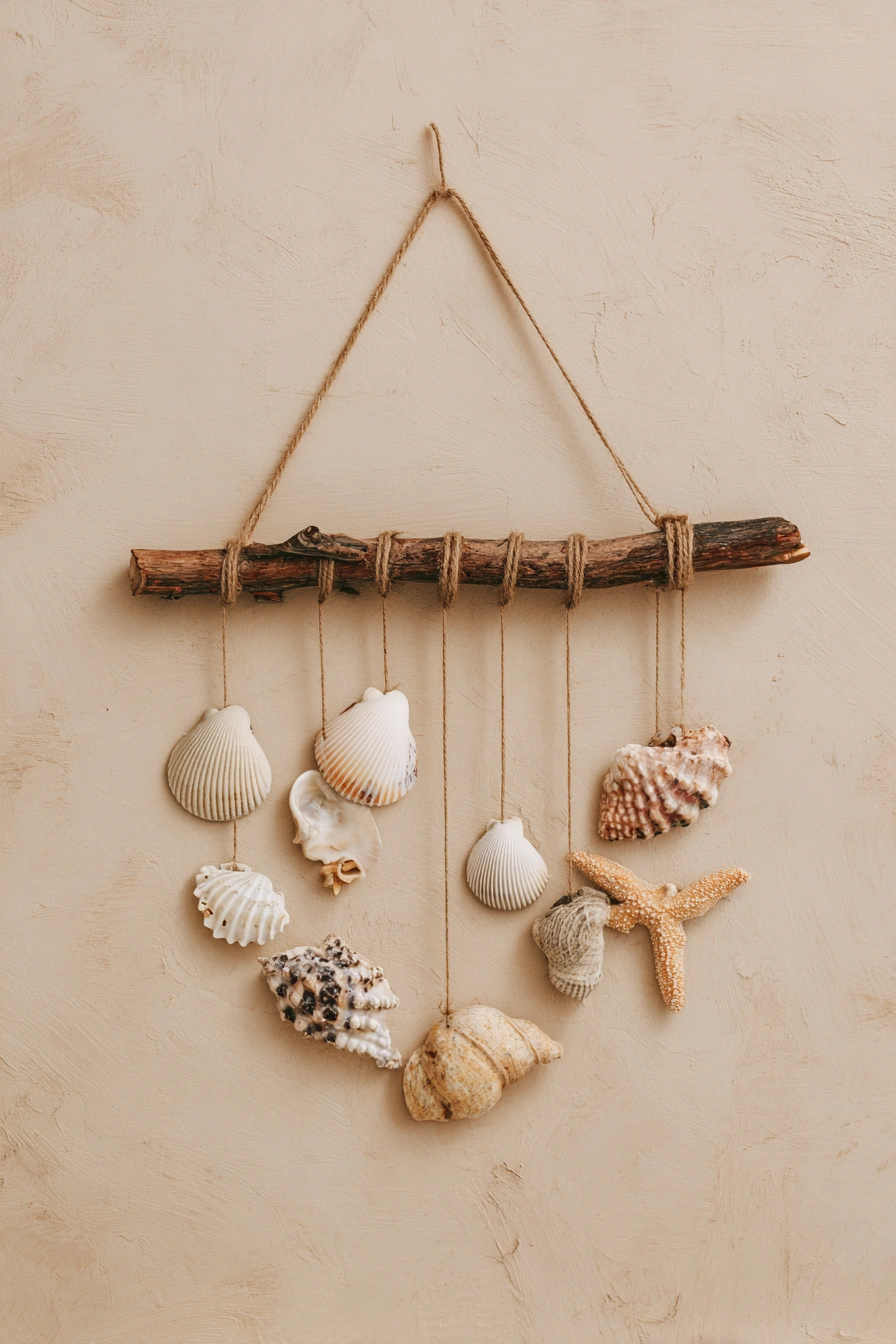 Rustic Driftwood & Shell Wall Hanging