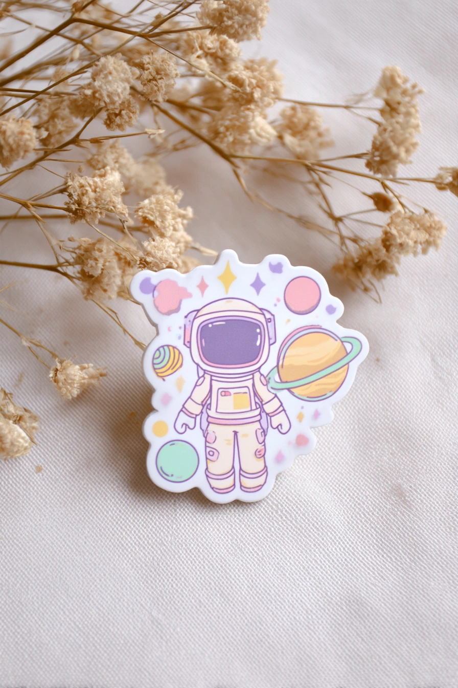 Pastel Astronaut Sticker with Space Vibes