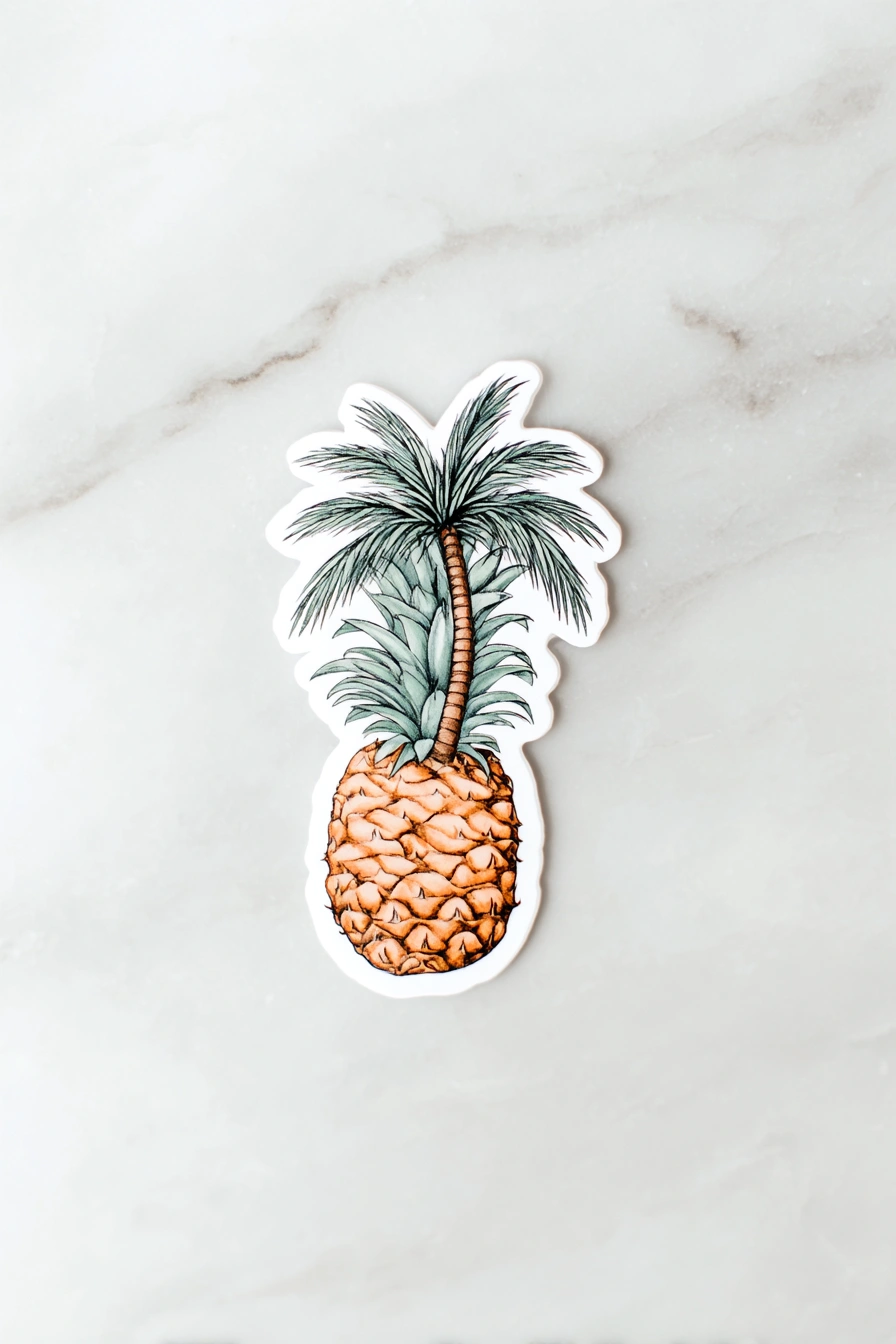 Tropical Pineapple-Palm Hybrid Sticker