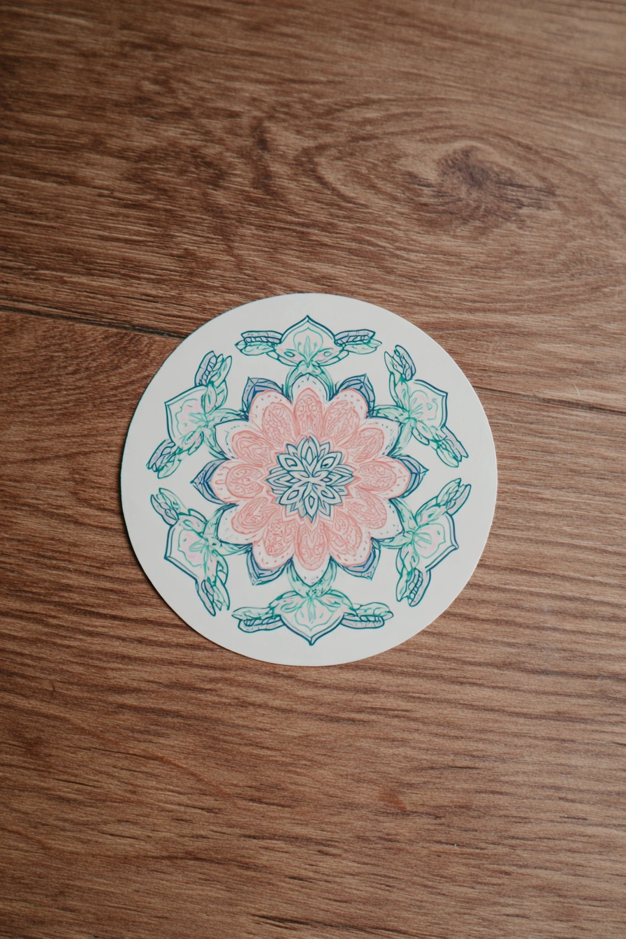 Boho Mandala Floral Circle Sticker