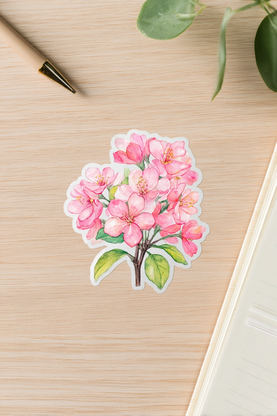 Blush Pink Blossom Watercolor Sticker