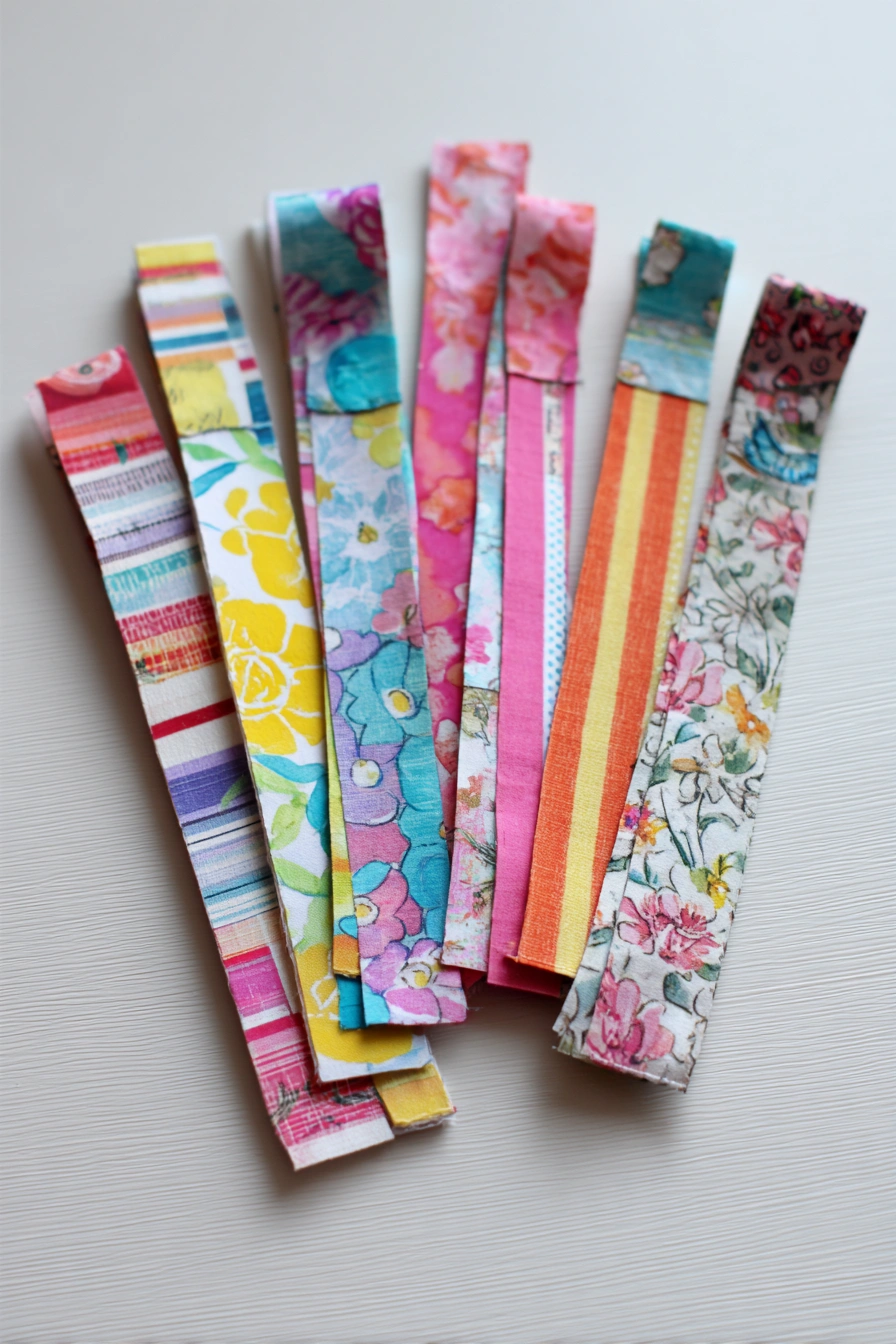 Colorful DIY Fabric Bookmarks