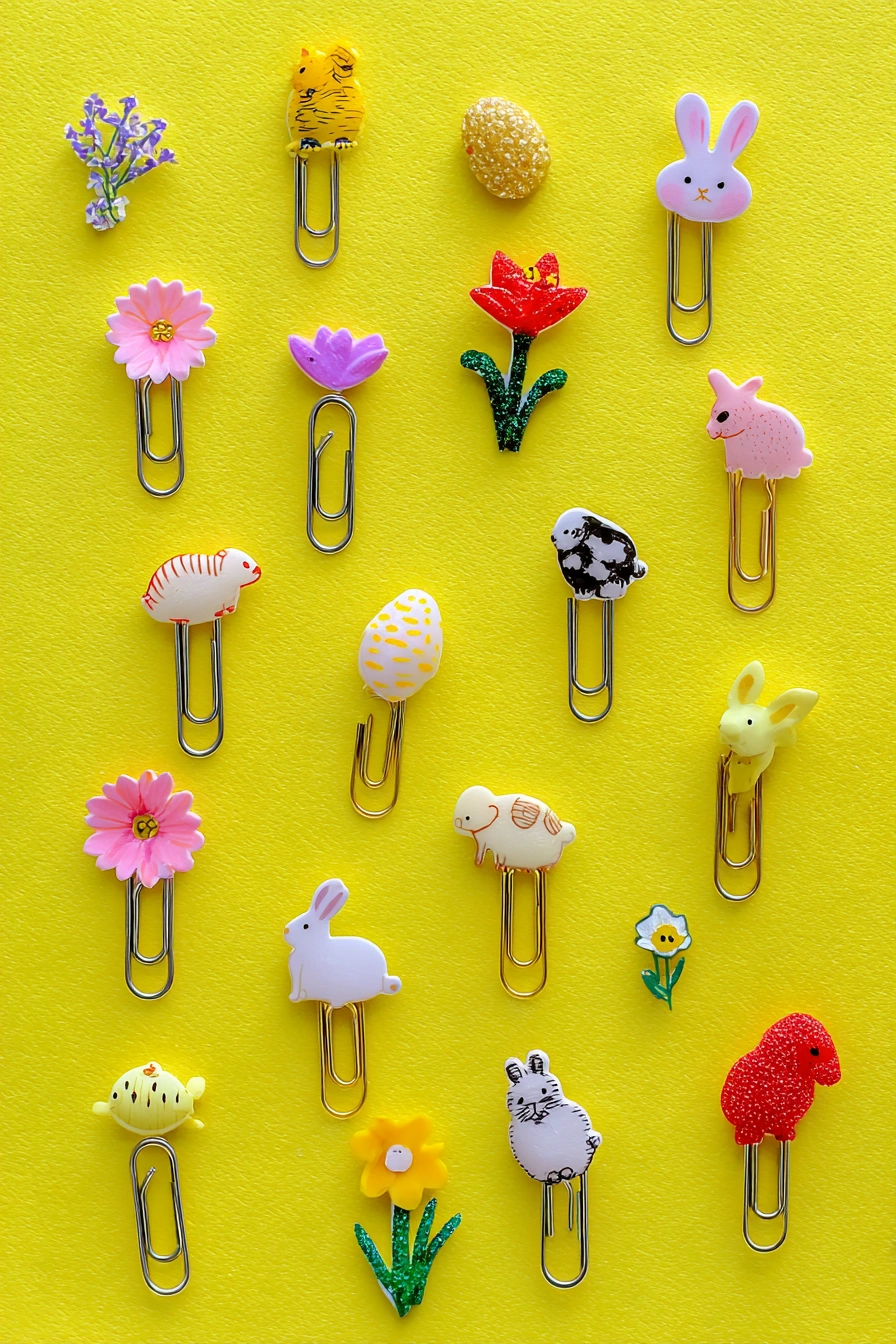 Whimsical Animal & Flower Paperclip Bookmarks