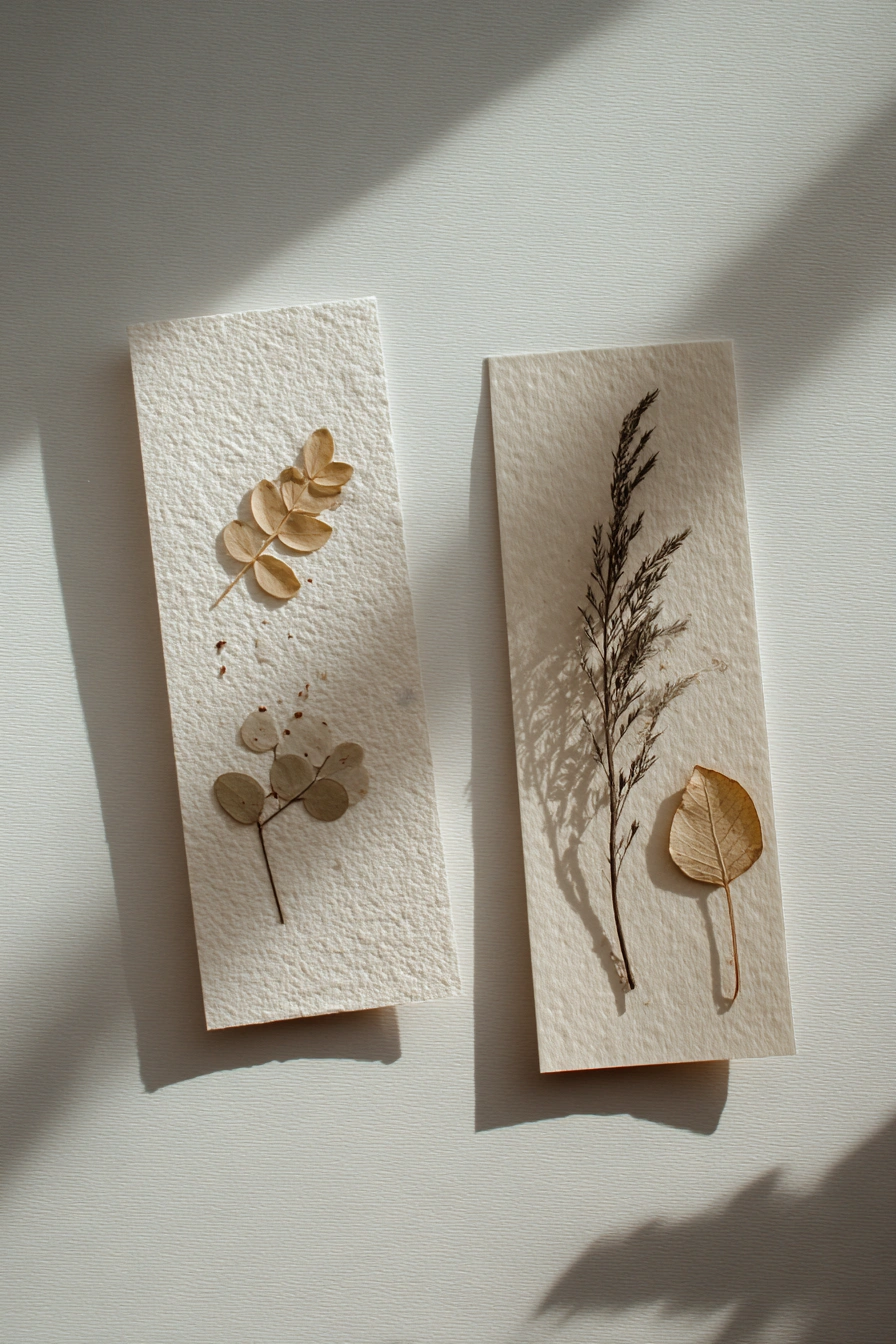 Minimalist Botanical Pressed Leaf Bookmarks