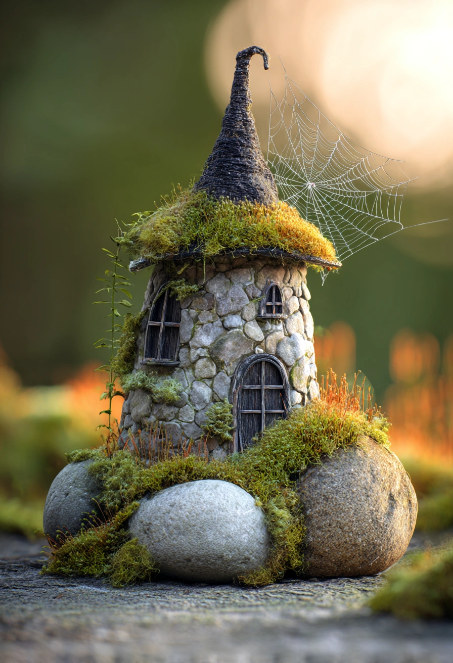 Witchy Stone Cottage with Moss Roof
