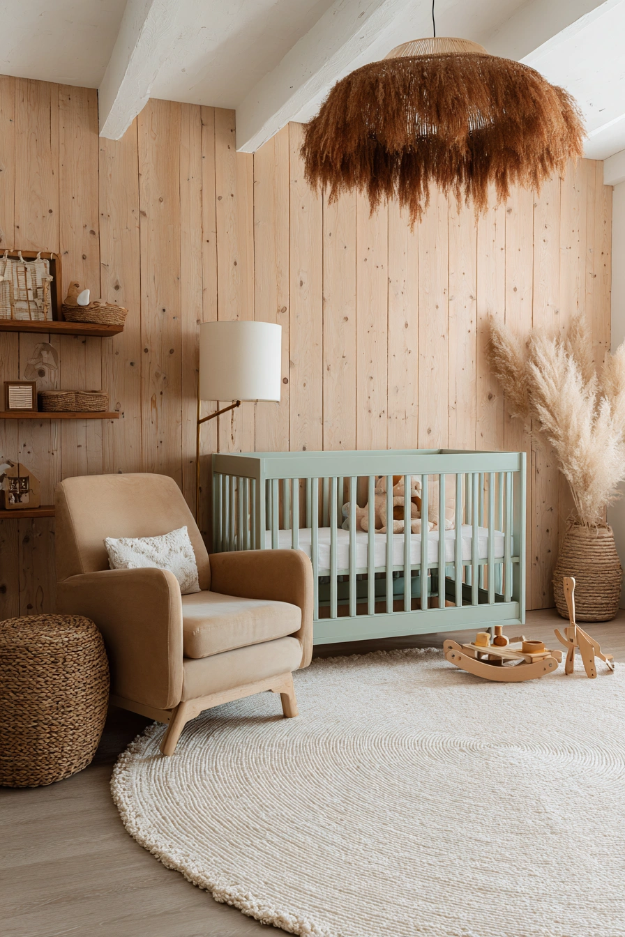 Earthy Sage Nursery with Natural Textures