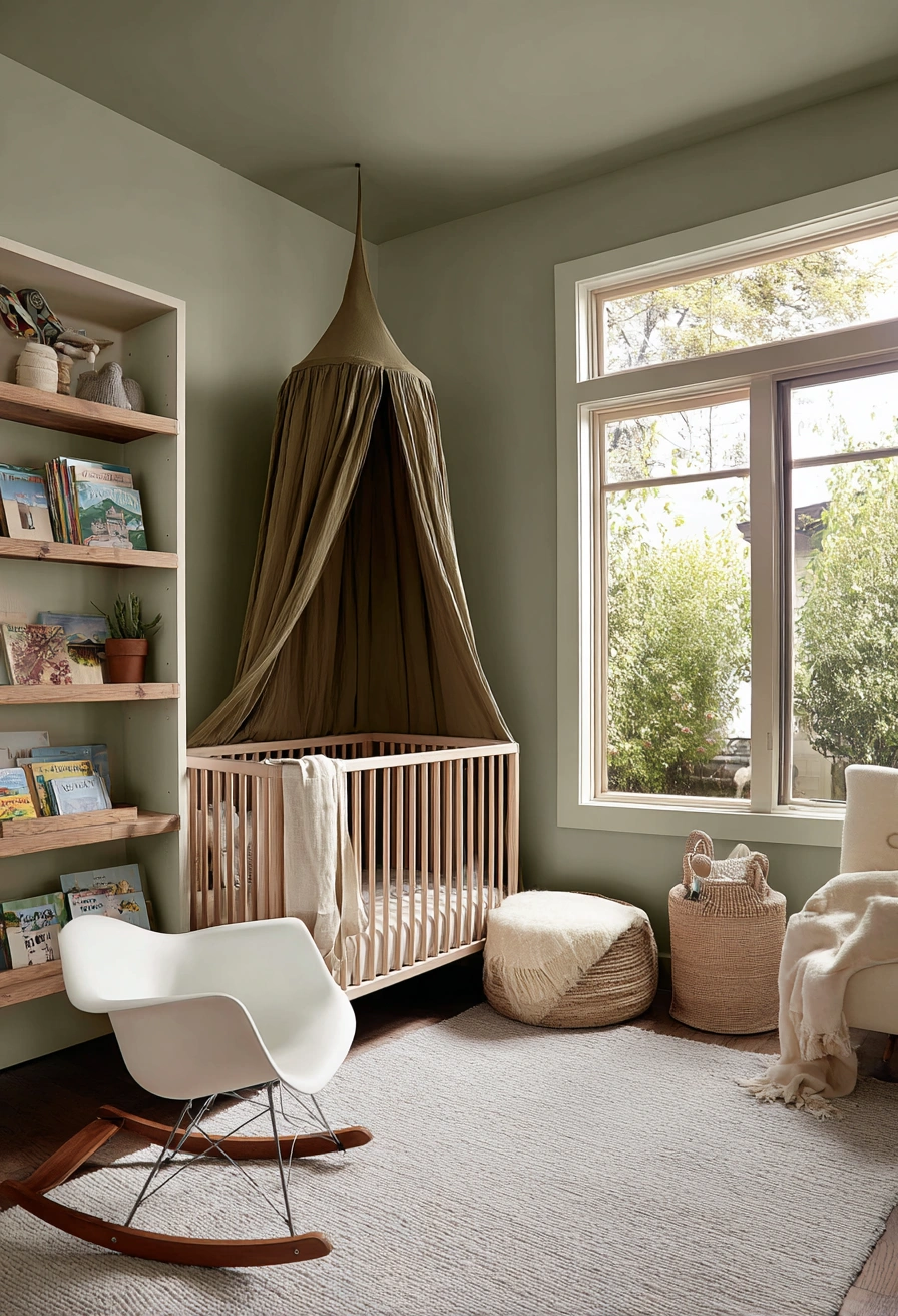 Olive Canopy Nursery with Cozy Layers