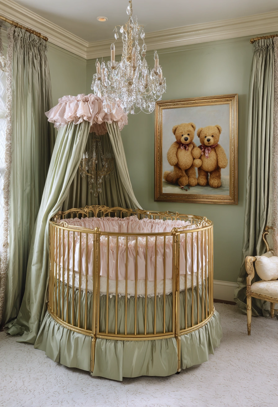 Regal Sage Nursery with Gilded Elegance