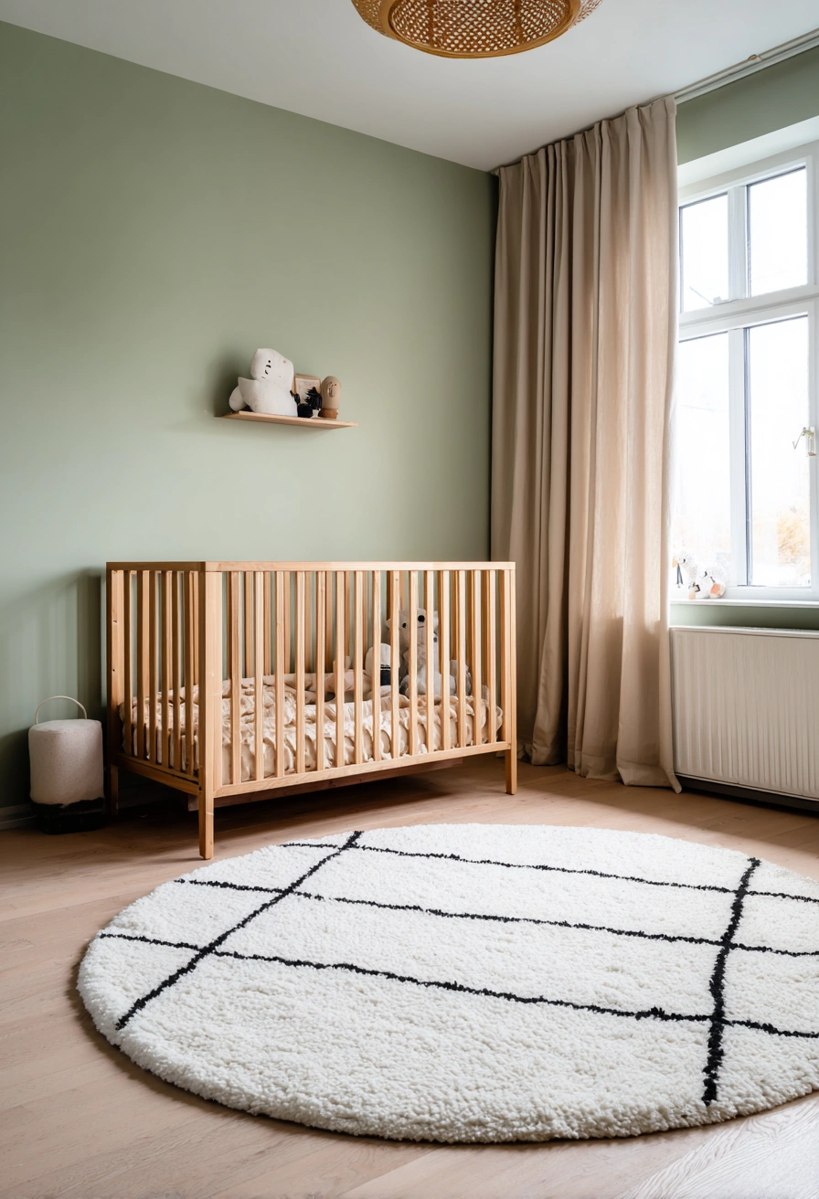 Minimalist Sage Nursery with Scandinavian Flair