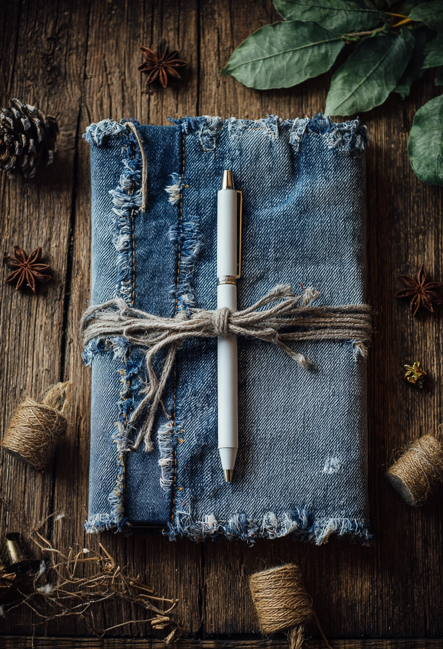 Rustic Denim-Covered Journal