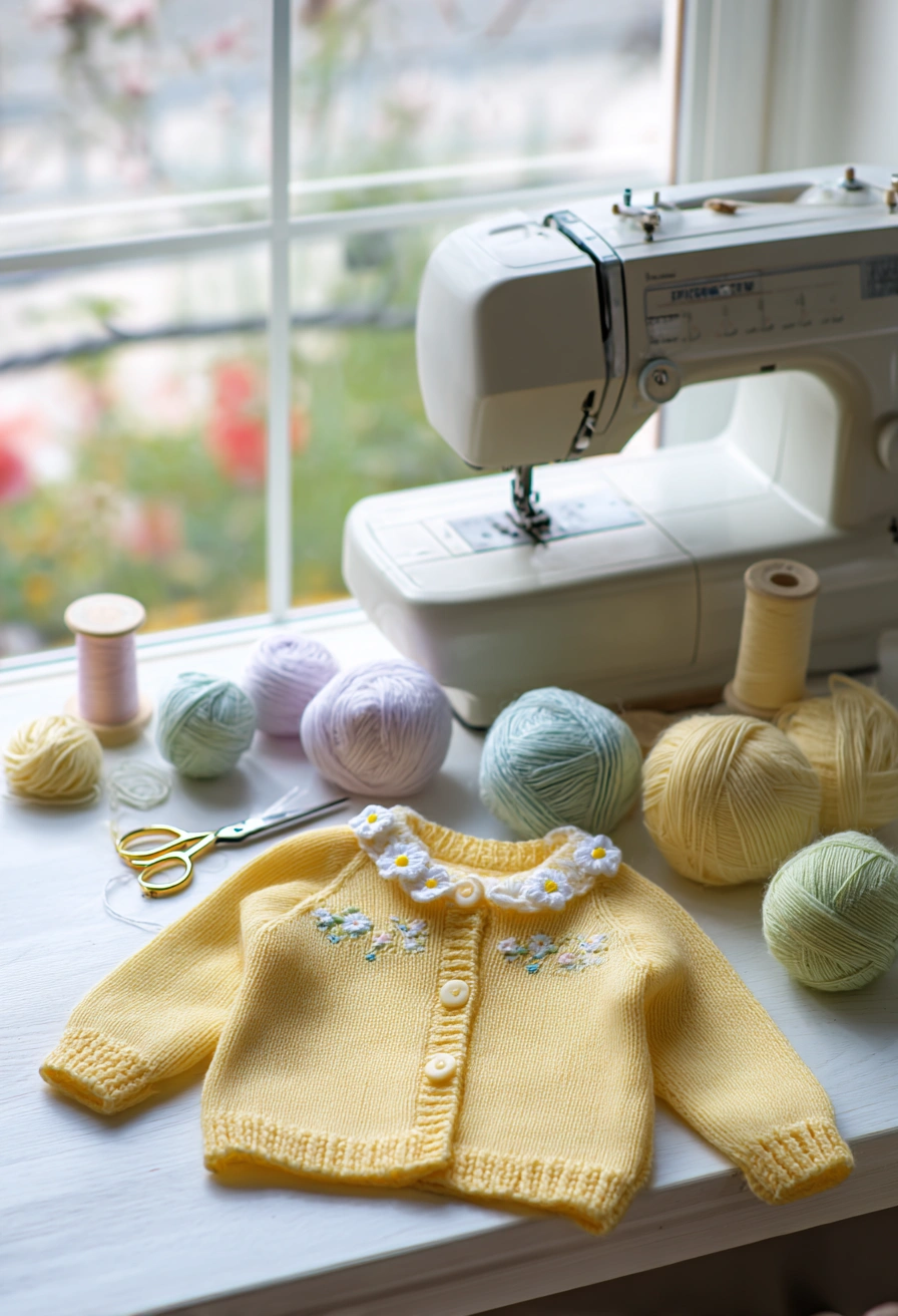 Adorable Daisy-Collar Baby Cardigan