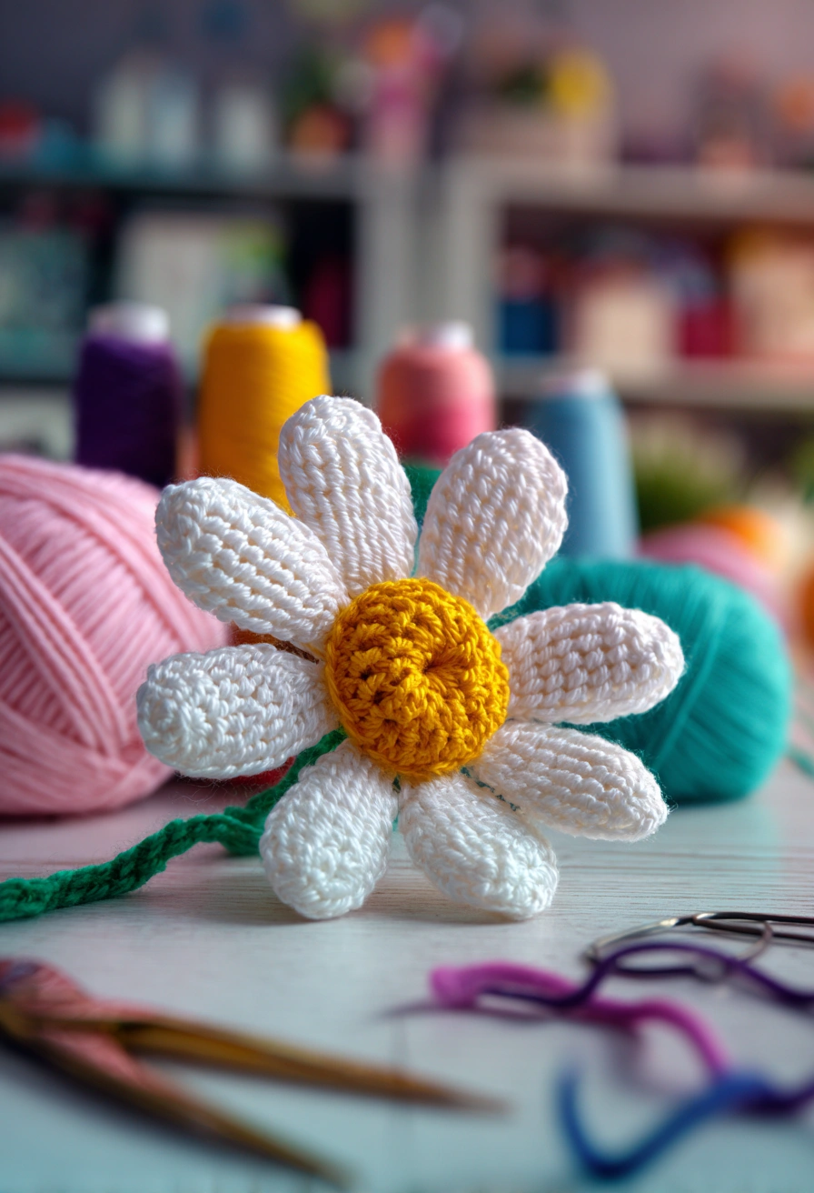Plush Crochet Daisy Bloom