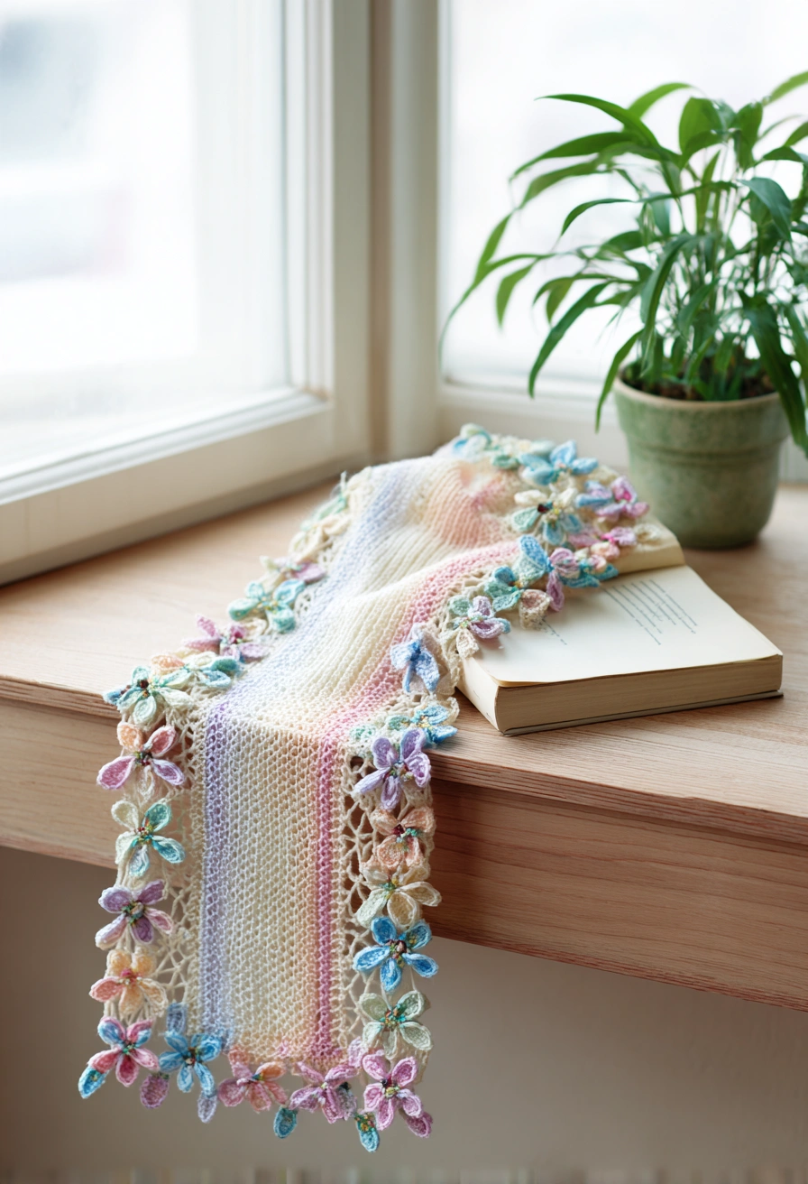 Pastel Daisy Lace Crochet Runner