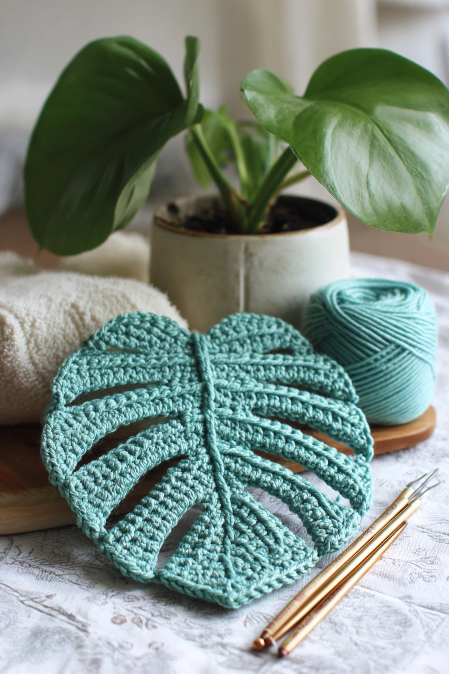 Tropical Monstera Leaf Crochet