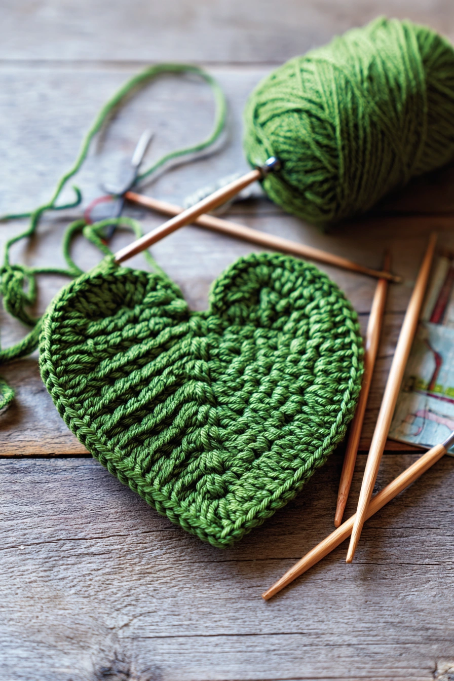 Bold Heart-Shaped Leaf Crochet