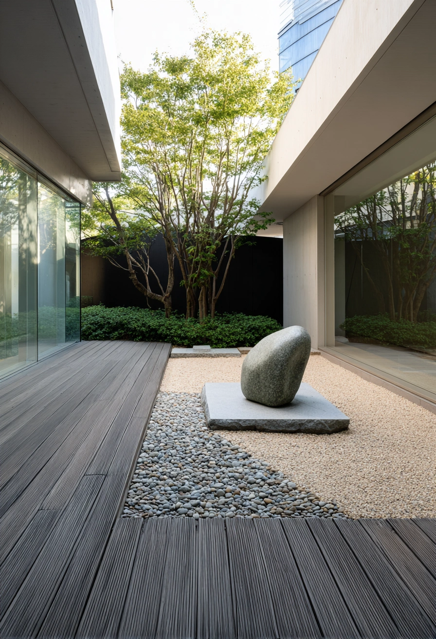 Minimalist Courtyard with Sculpted Balance