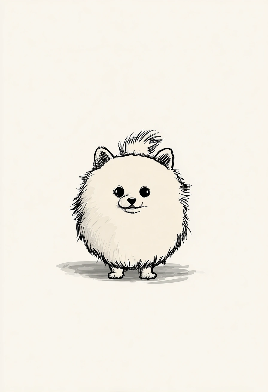 Fluffy Cartoon Puppy Sketch