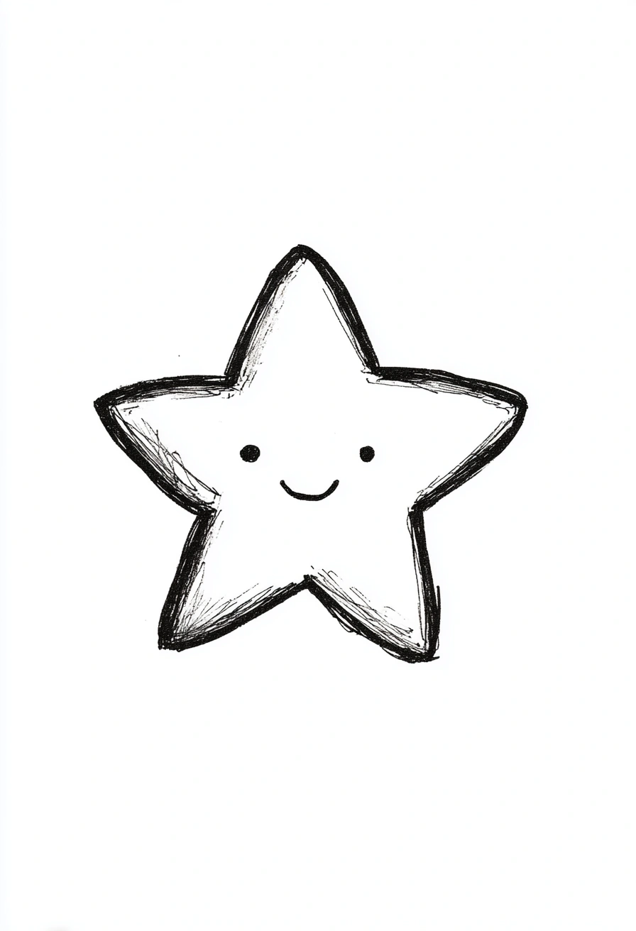 Smiling Star Doodle for Beginners