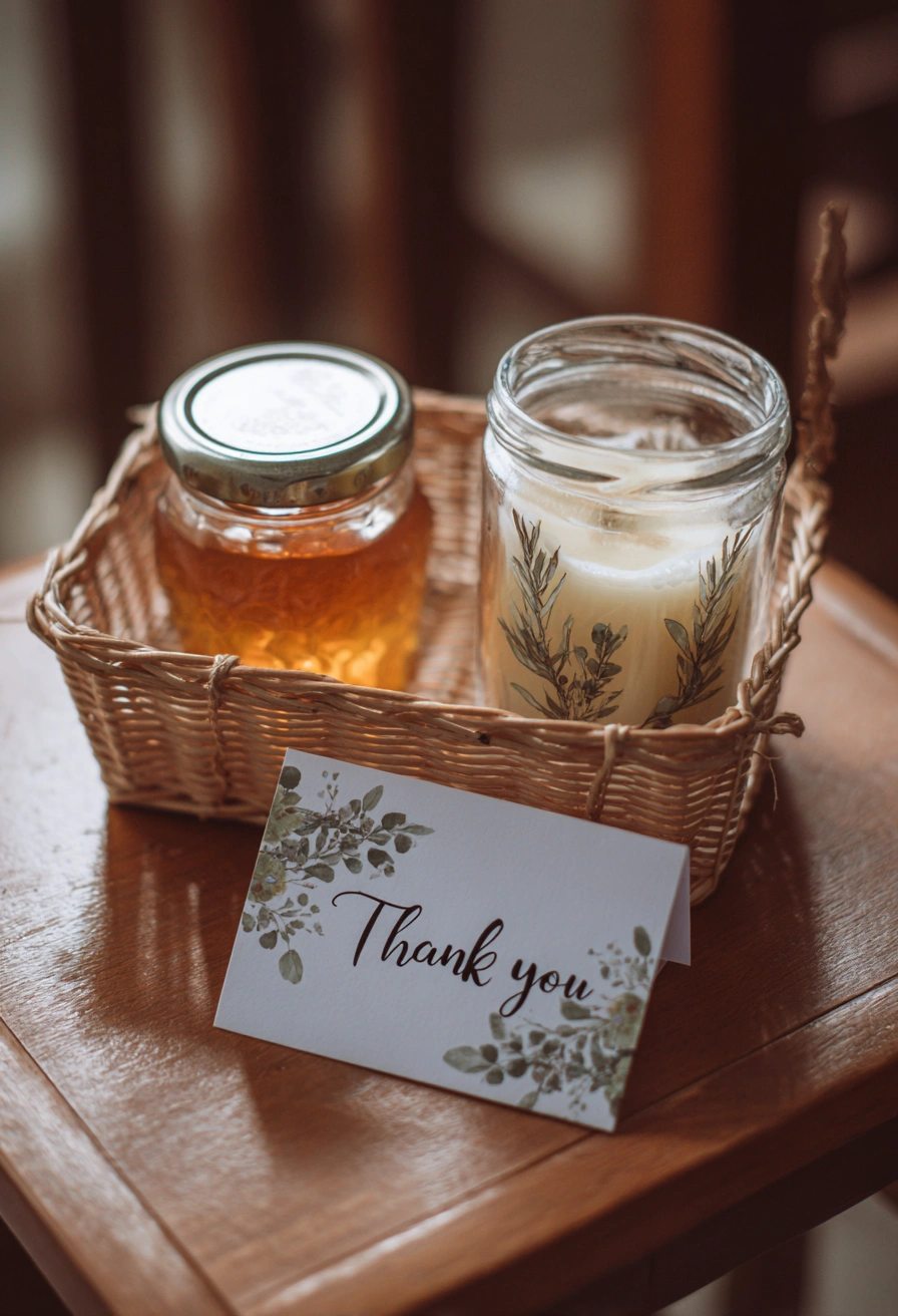 Rustic Honey & Candle Thank You Set