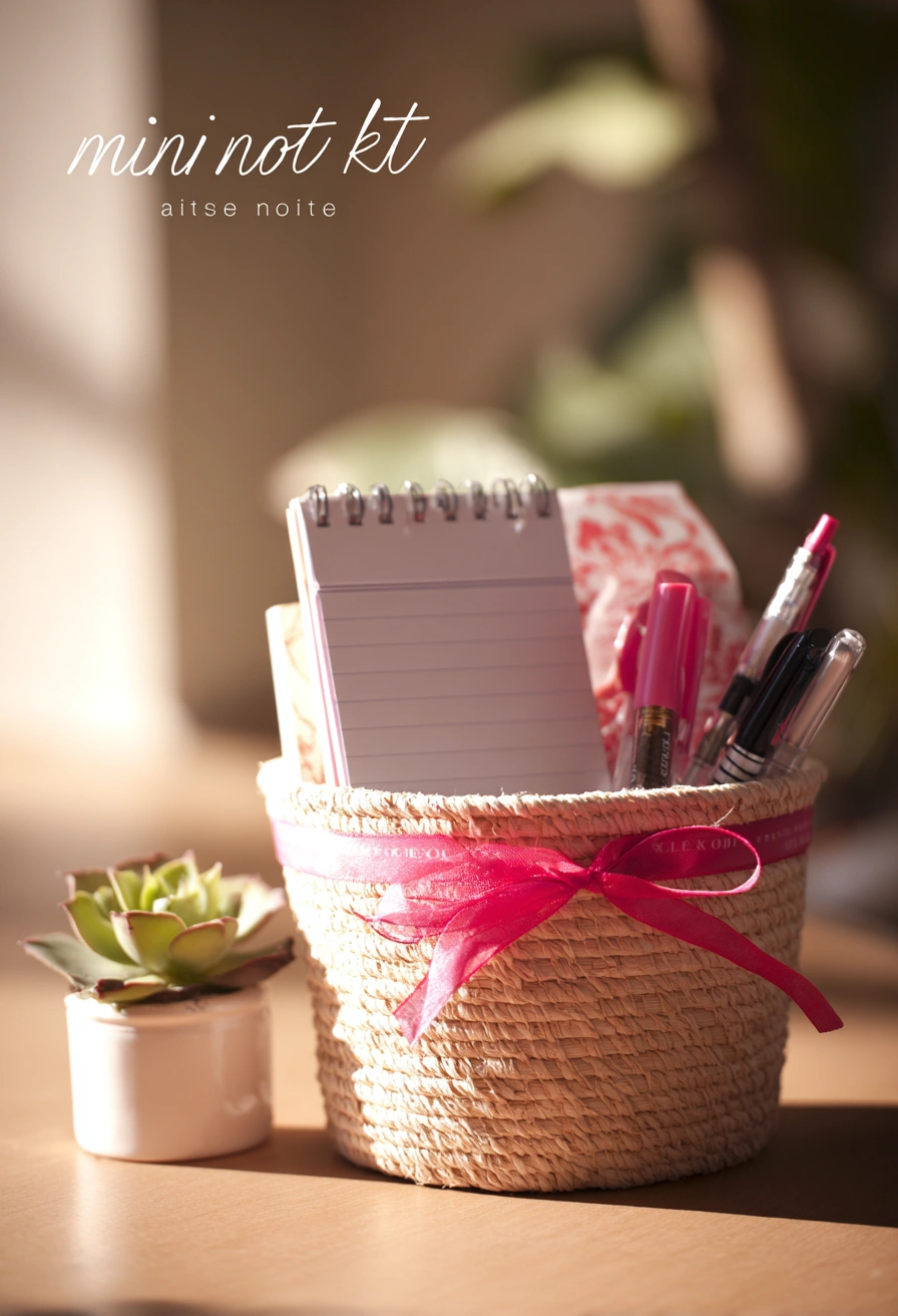 Pink-Toned Mini Note Kit Basket