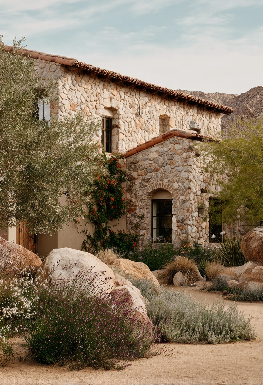 Rustic Desert Retreat with Natural Stone Charm