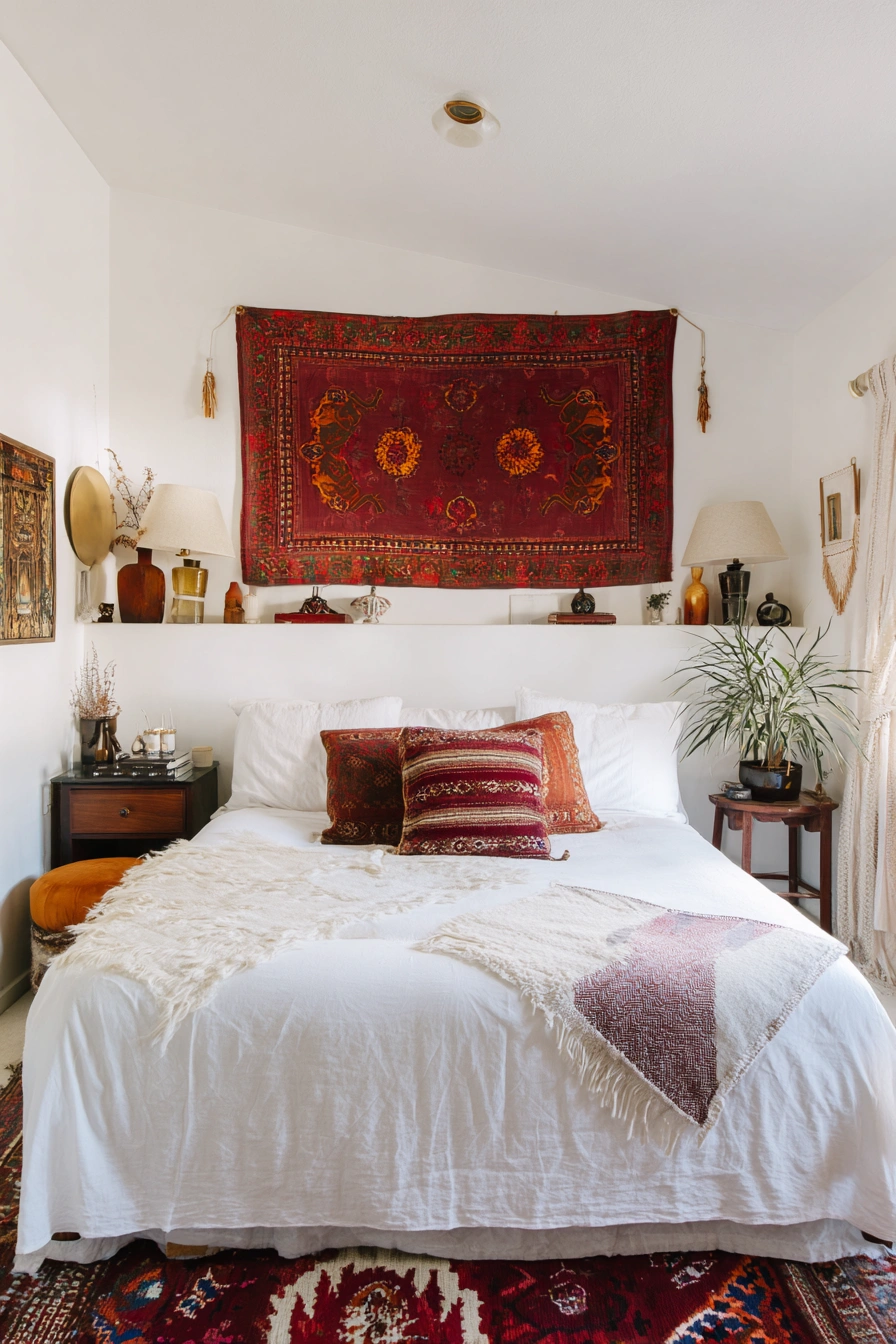 Boho-Chic Headboard with Global Flair
