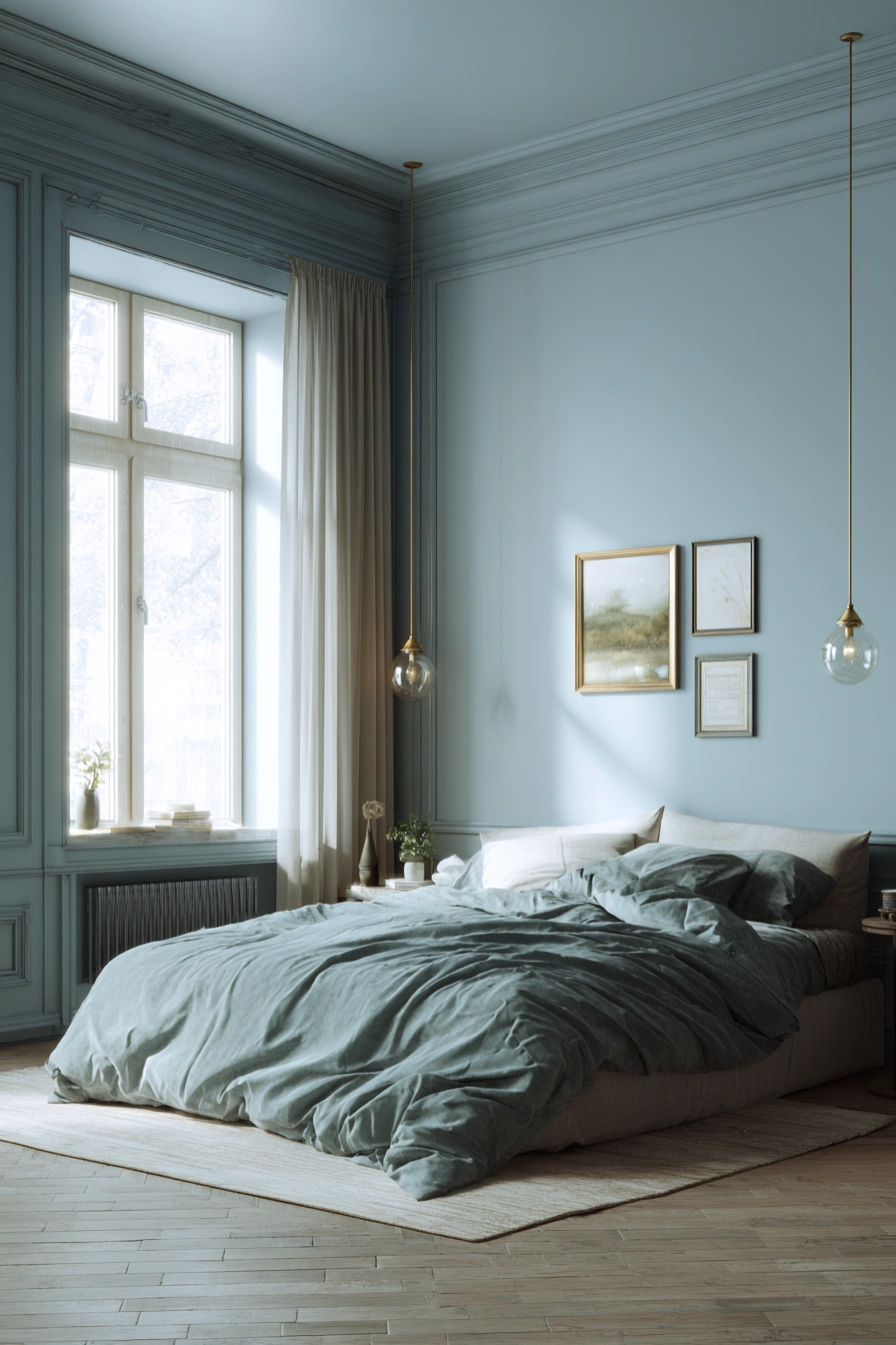 Serene Teal Tones in a Minimalist Haven