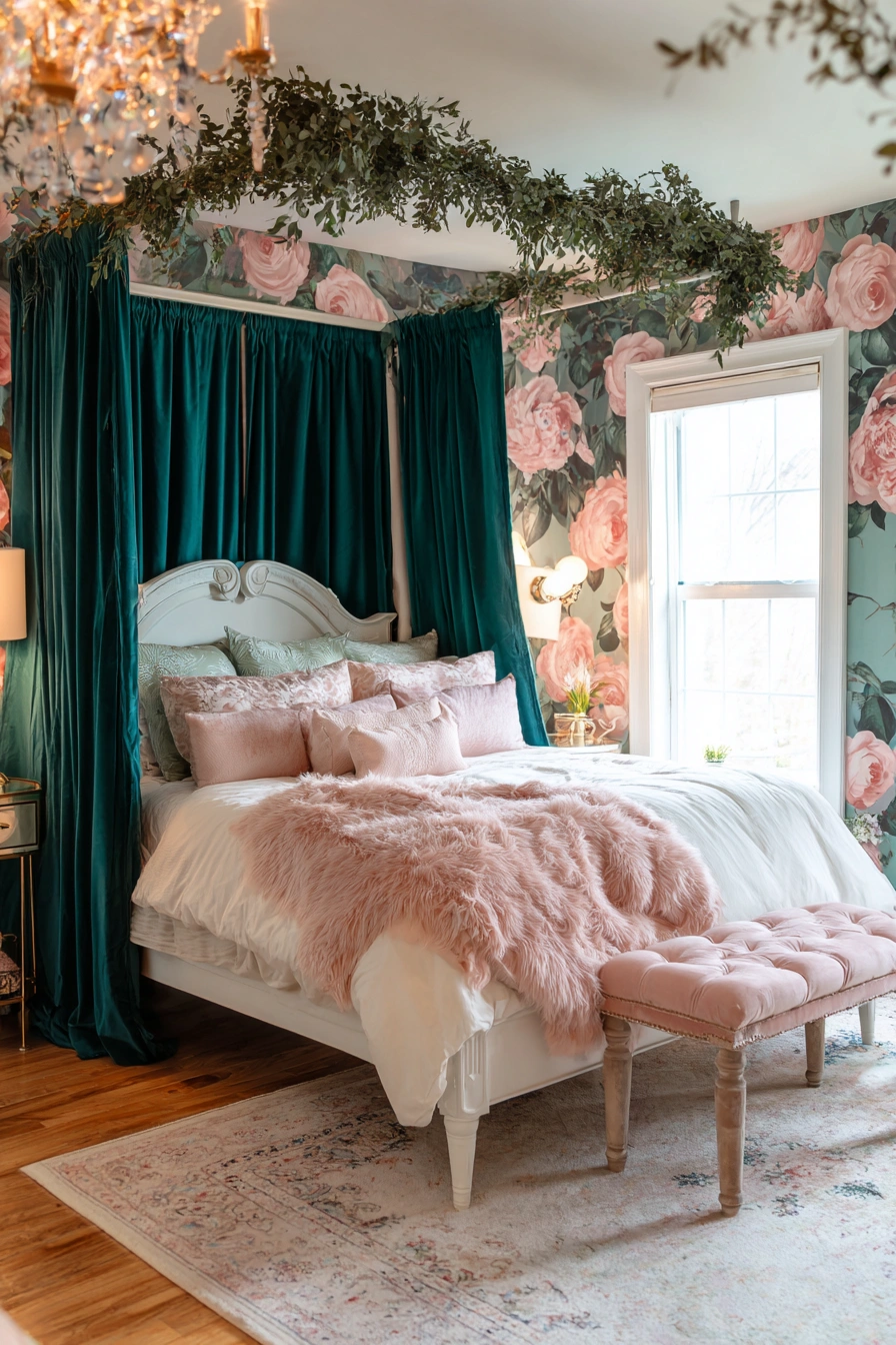 Romantic Teal and Blush Floral Dream