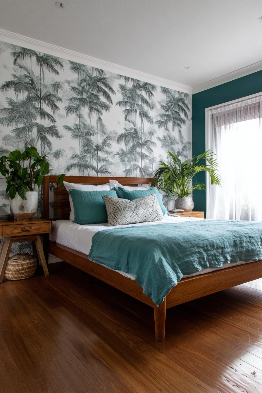Tropical Teal Oasis with Boho Vibes
