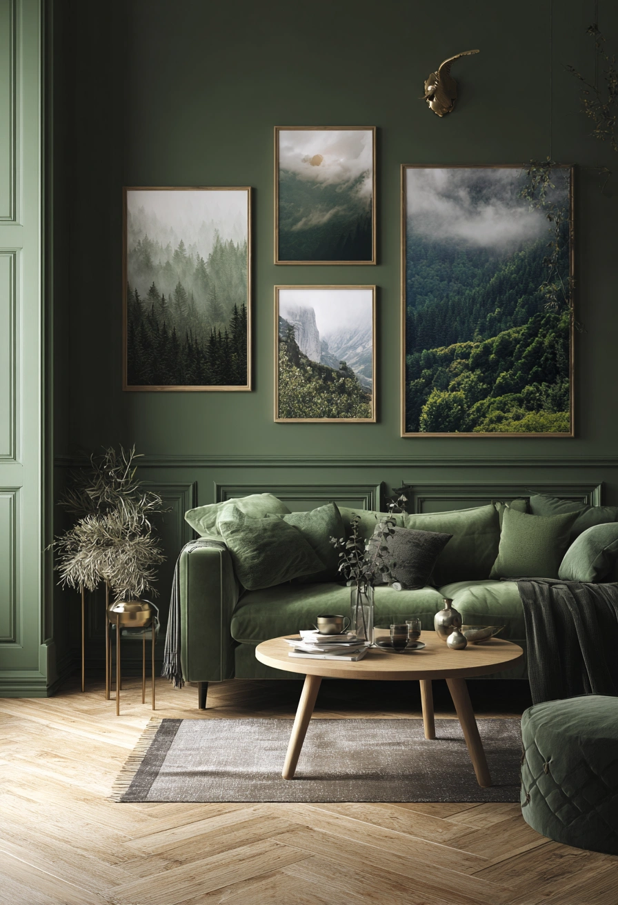 Moody Forest-Inspired Living Room