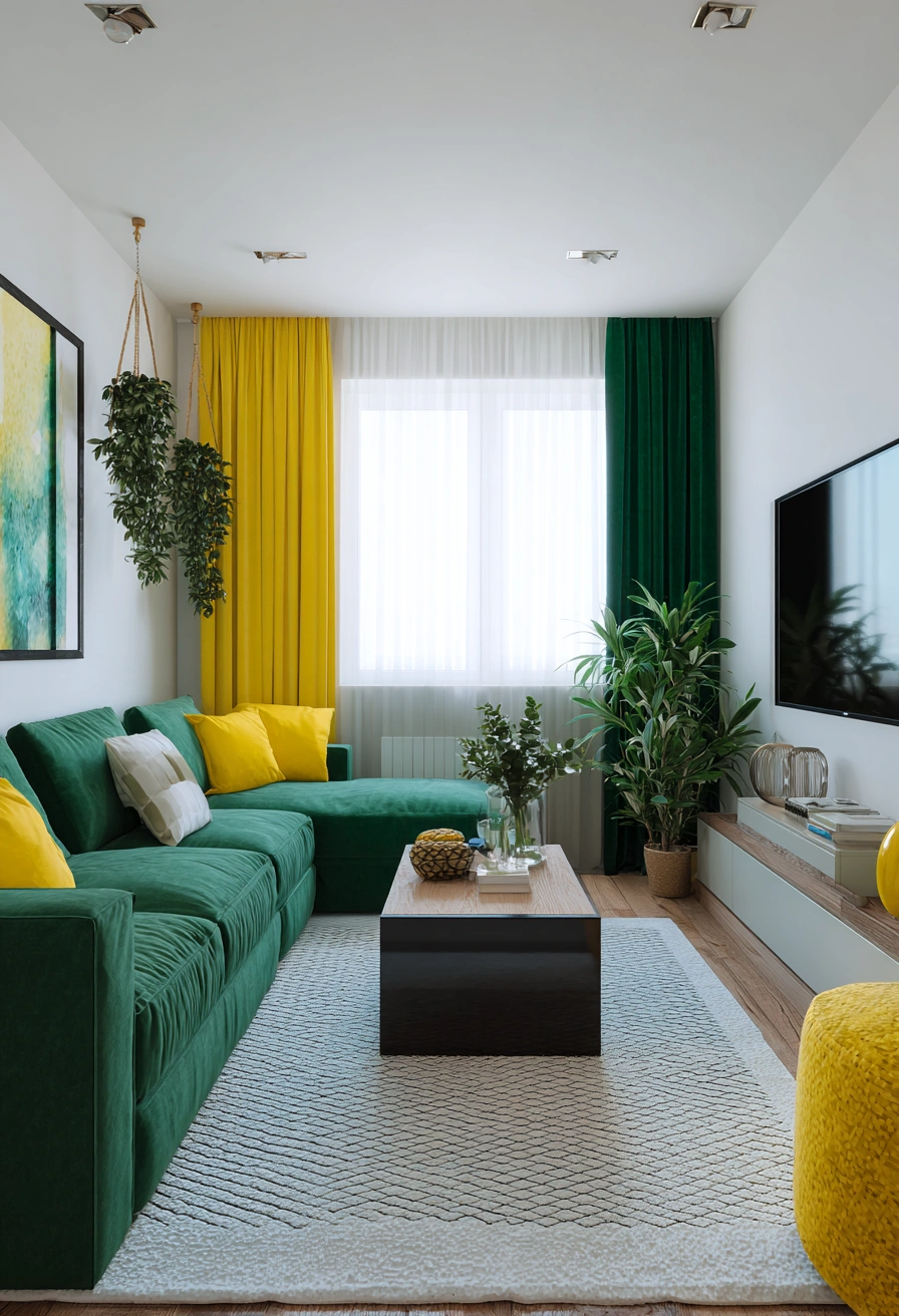 Bold & Bright Modern Living Room