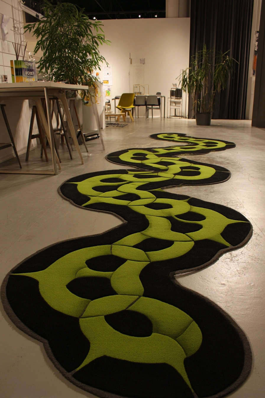 Futuristic Chain-Link Wavy Runner