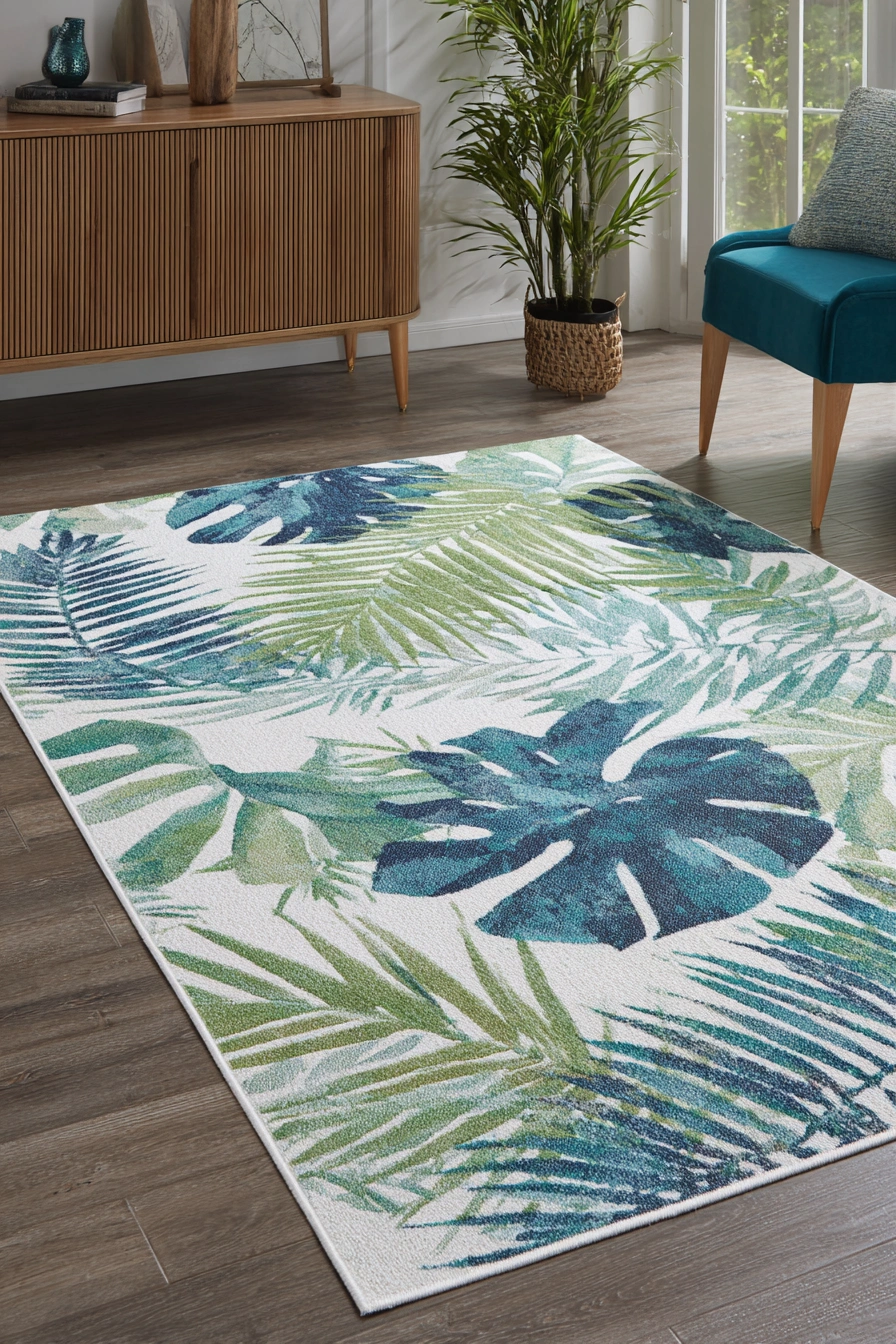 Tropical Breeze Botanical Area Rug