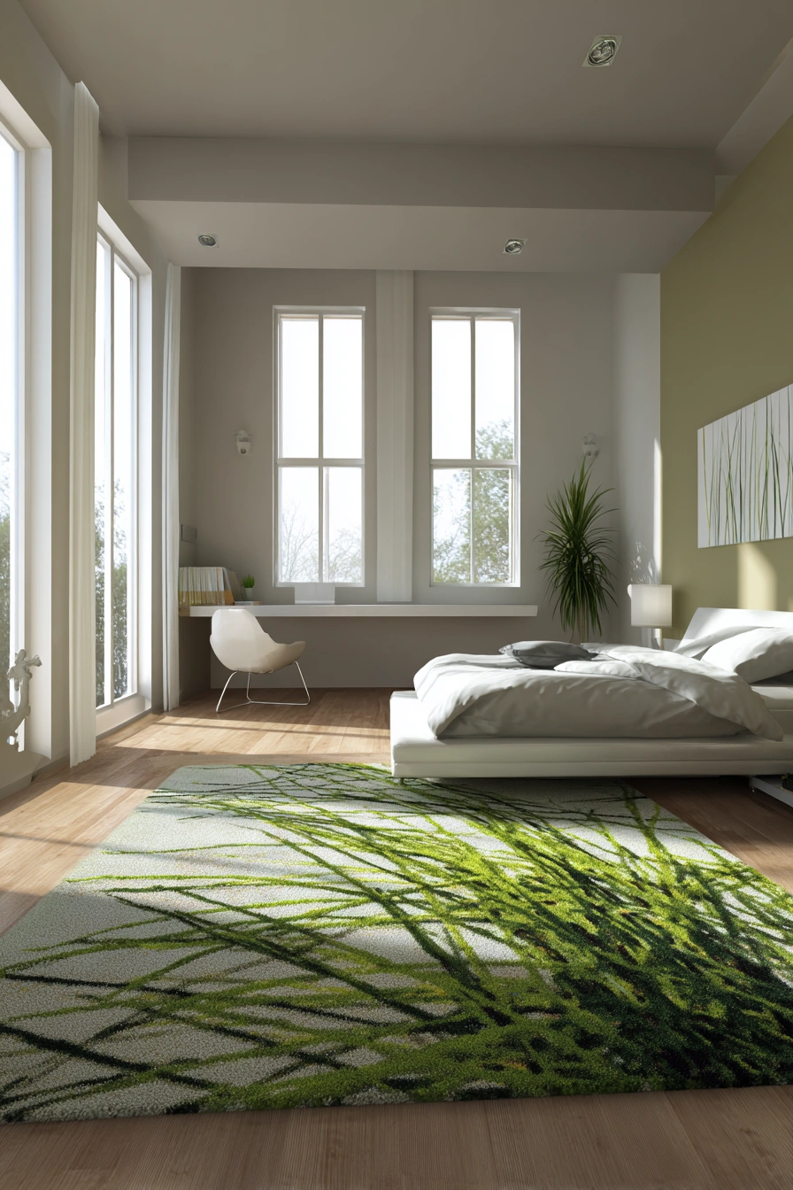 Modern Zen with a Nature-Inspired Rug