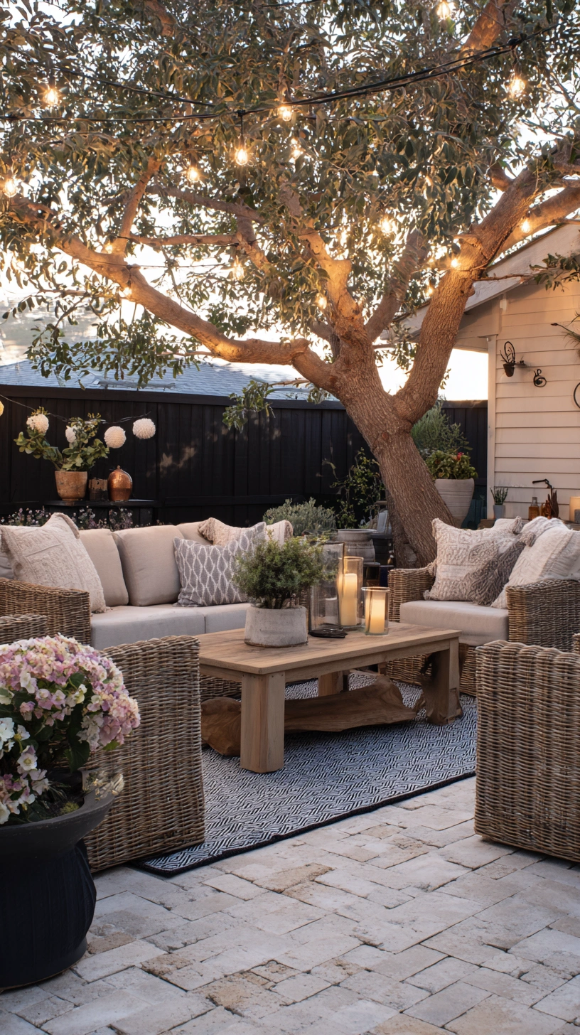 Chic Patio Lounge with Cozy Neutrals