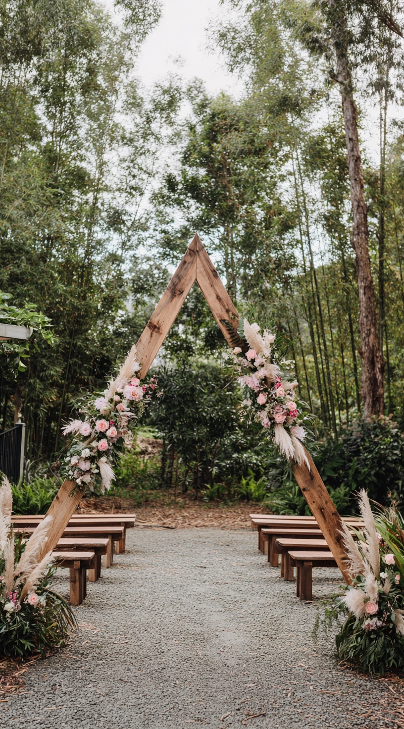 Rustic Ceremony Setup in the Woods