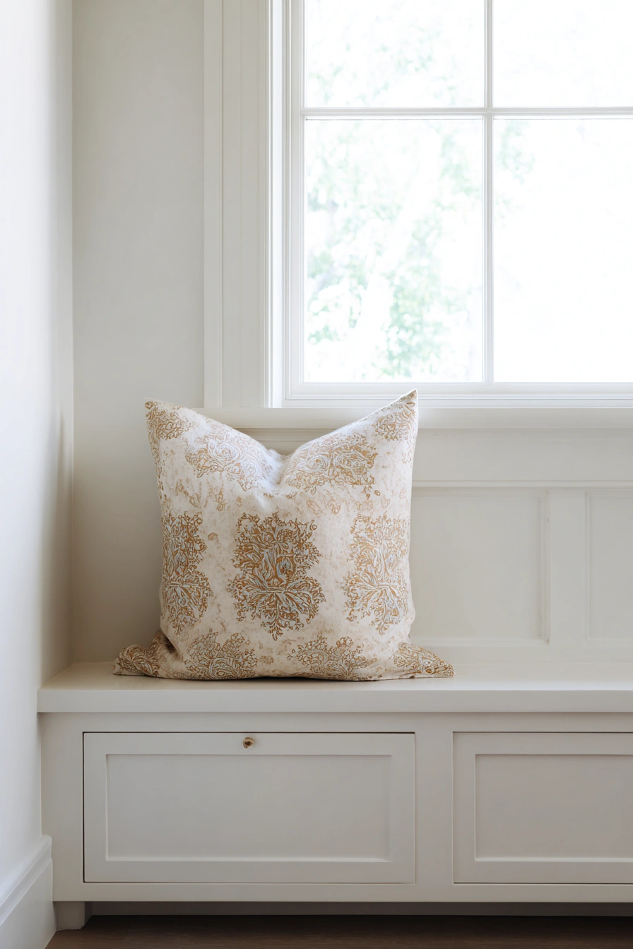 Elegant Golden Damask Pillow
