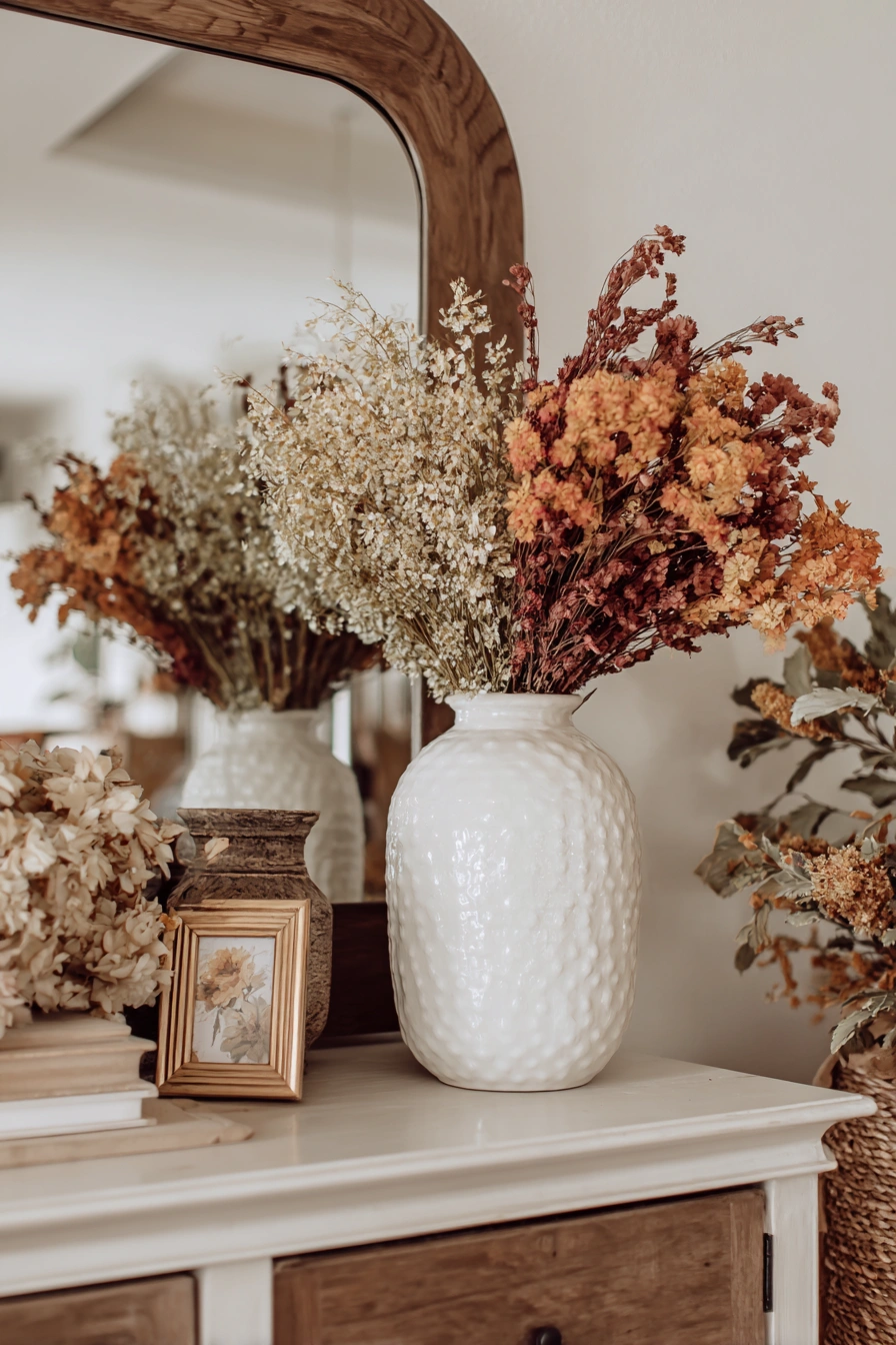 Rustic Dried Flower Vase Display