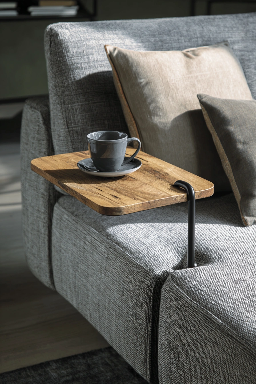 Clamp-On Sofa Table with Rustic Charm