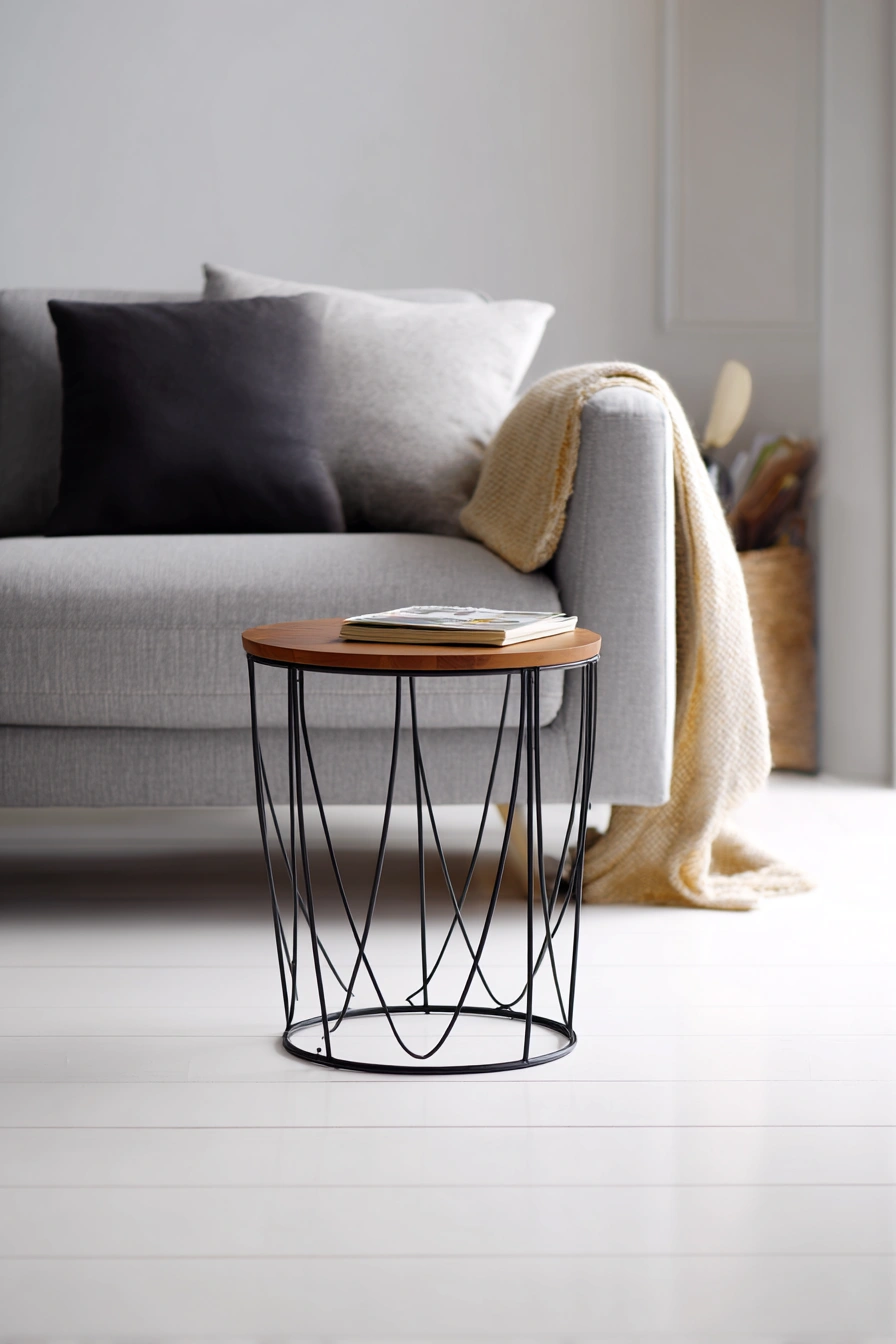 Wireframe Accent Table with Hidden Storage