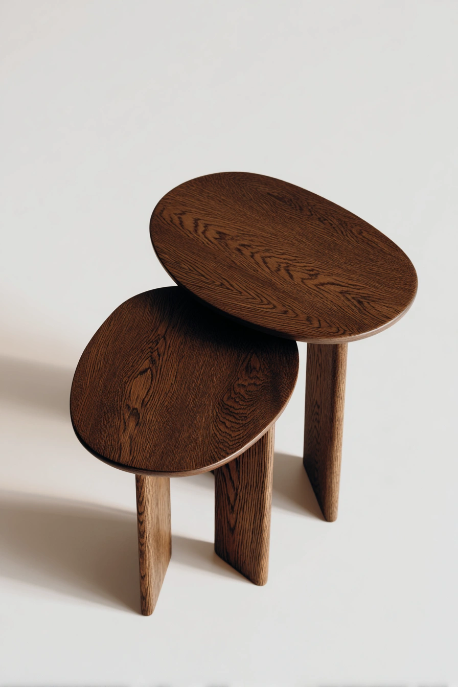 Stackable Wooden Nesting Tables with Space-Saving Style