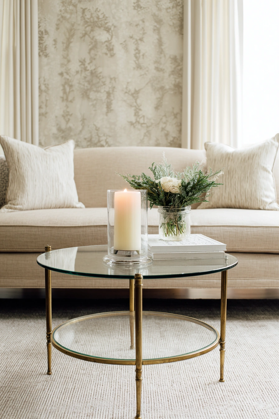Elegant Glass Drink Table with Hidden Charm
