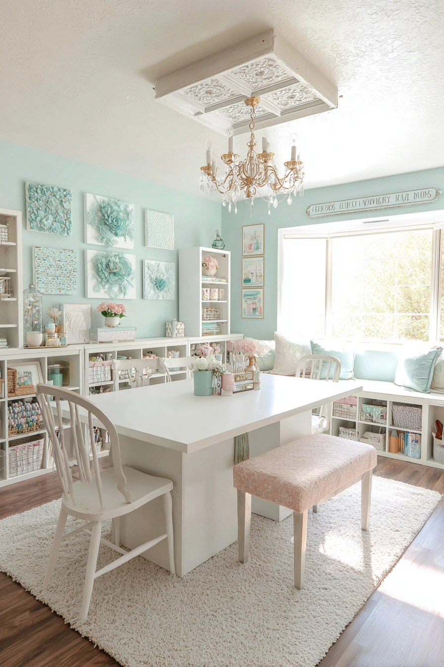 Elegant Pastel Craft Room Charm