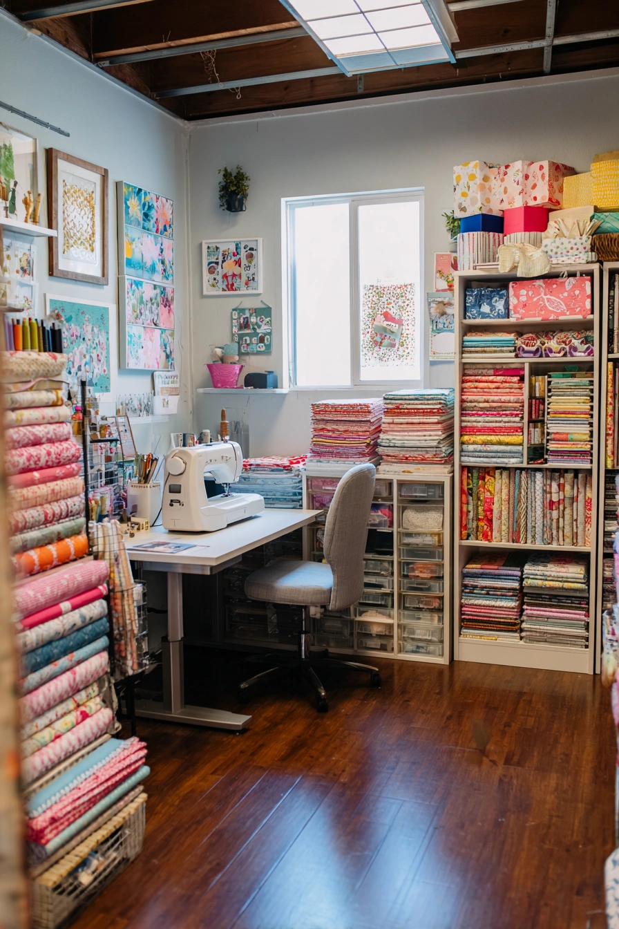 Compact Sewing Studio with Cozy Charm