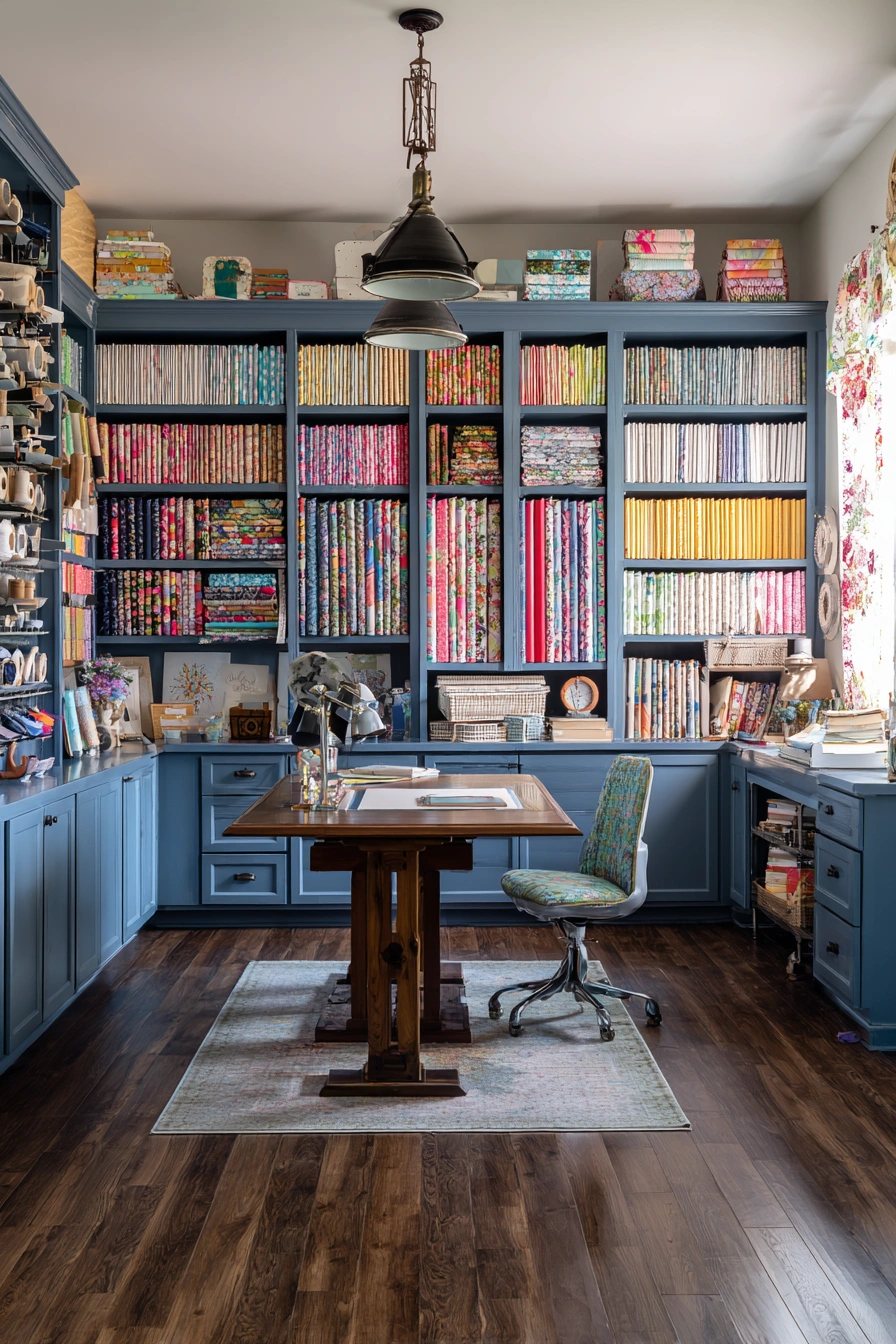 Elegant Craft Room with Moody Blues